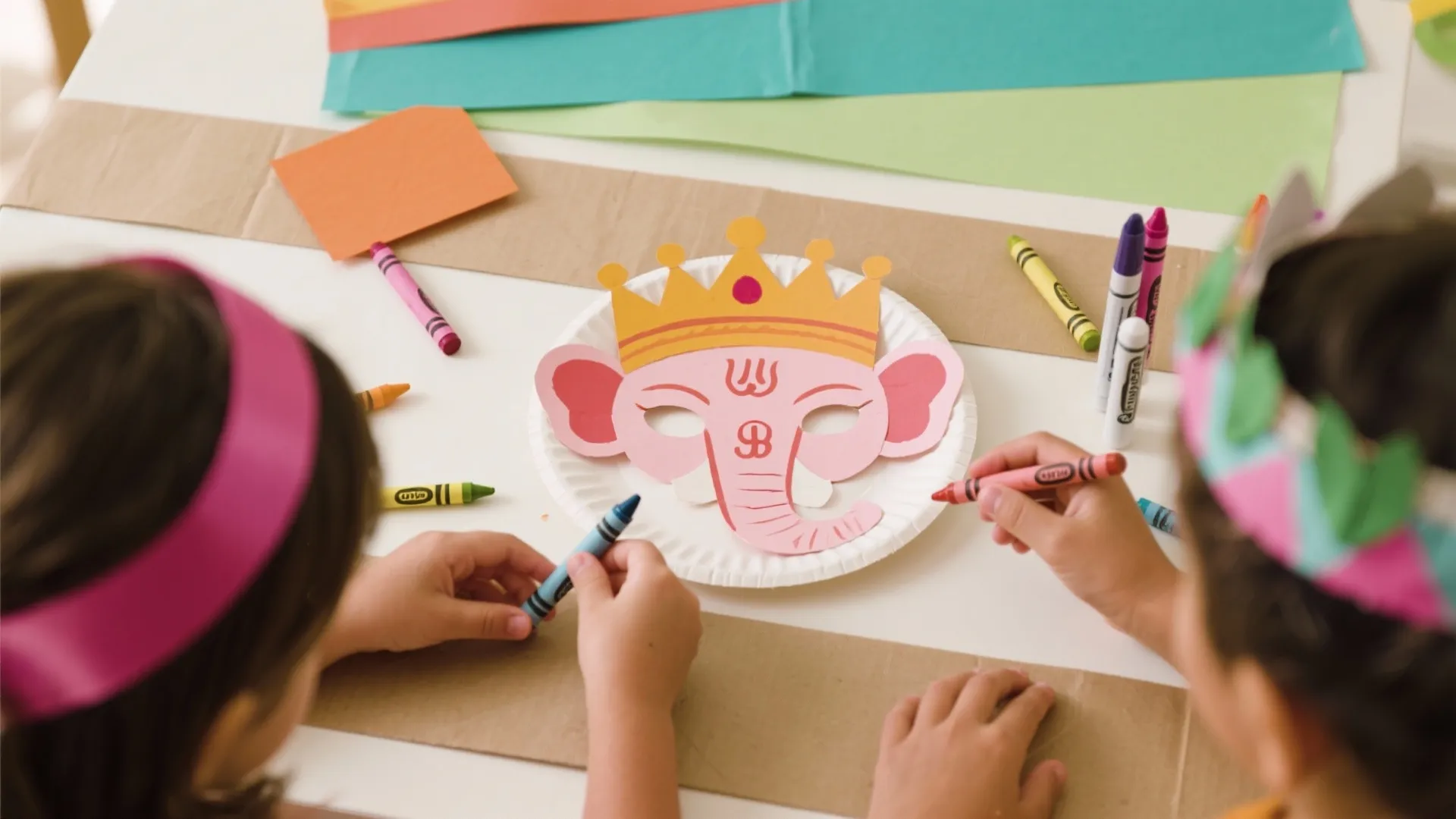 Eco-friendly Paper Plate Ganesha Mask