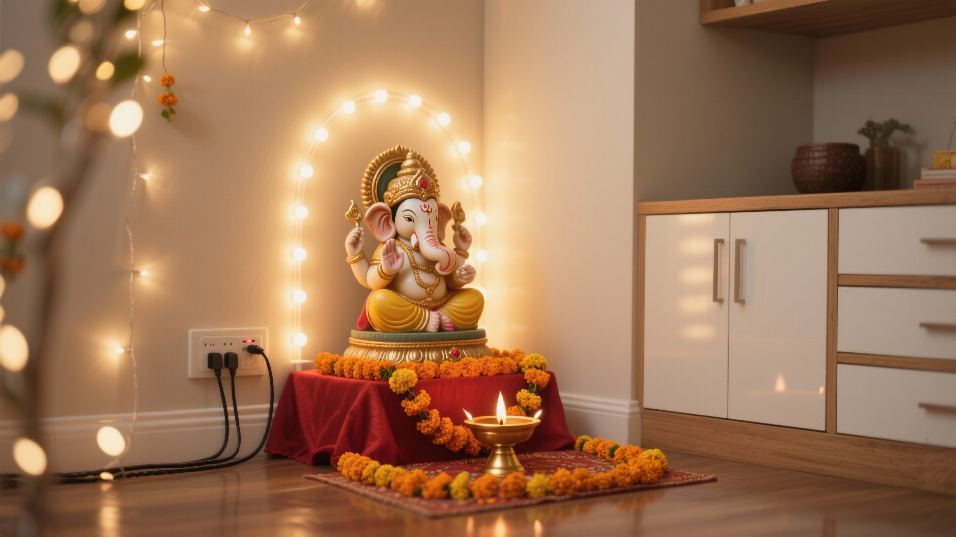 5 Ganpati Decoration Lighting Online Ideas for Small Homes