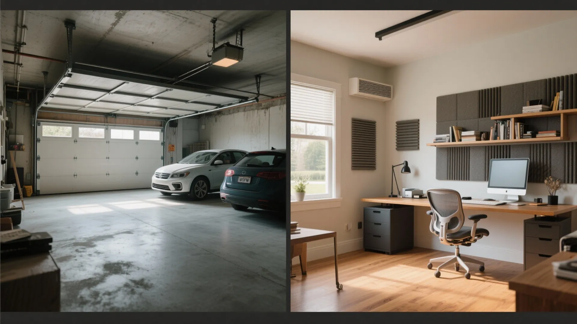 5. Garage converted flex room / optional workspace
