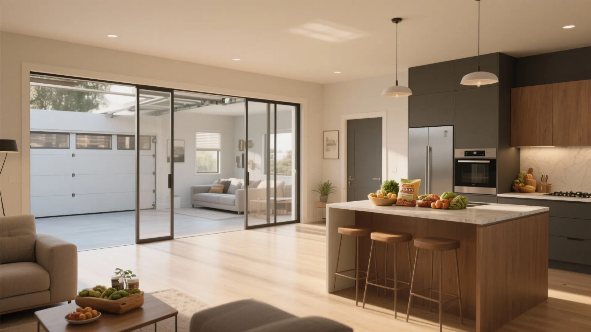 3. Open-plan living that flows from garage entry