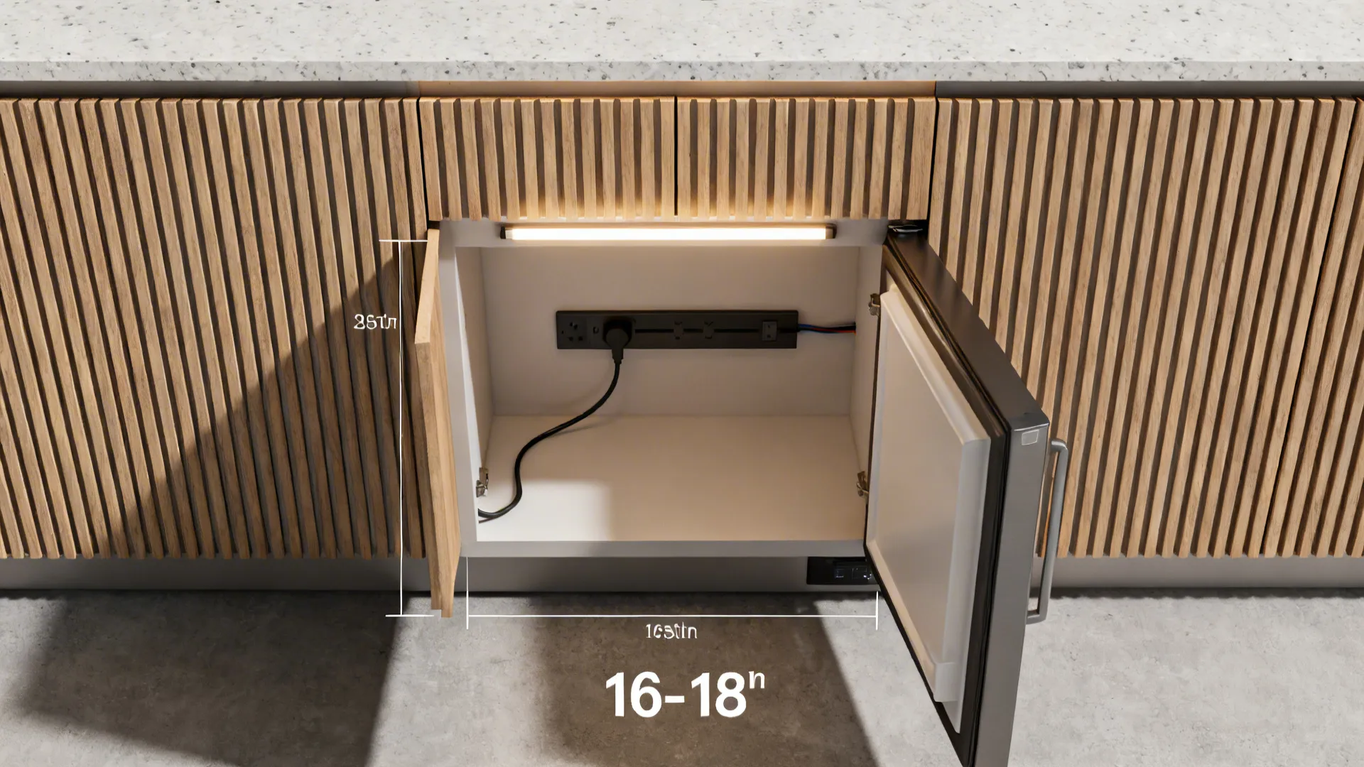 2) Counter-Height Appliance Garage With Roll-Up Tambour