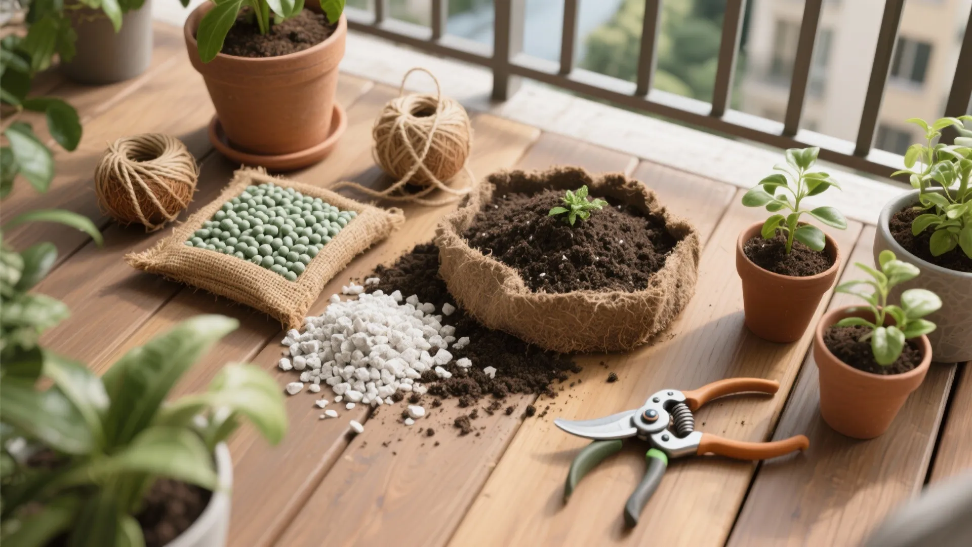 Edible micro-garden in containers