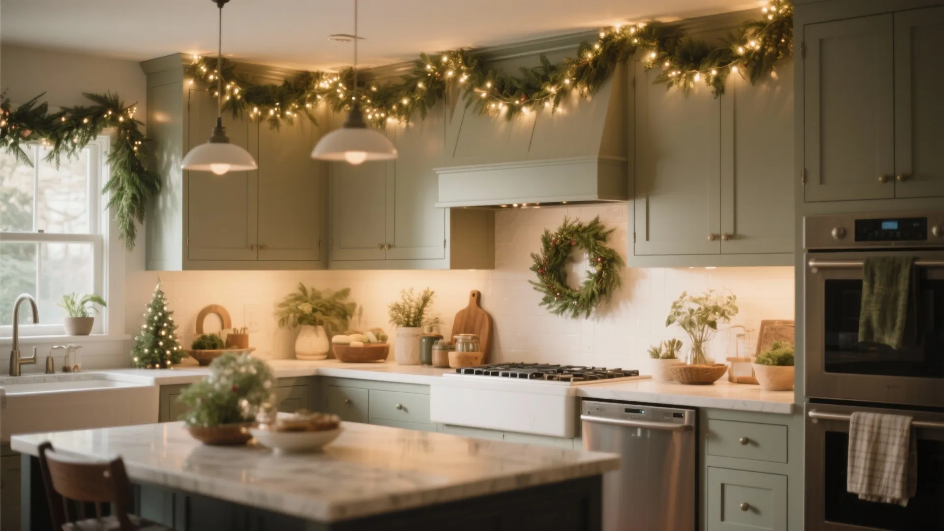 Tip 3: Garland Above Cabinets