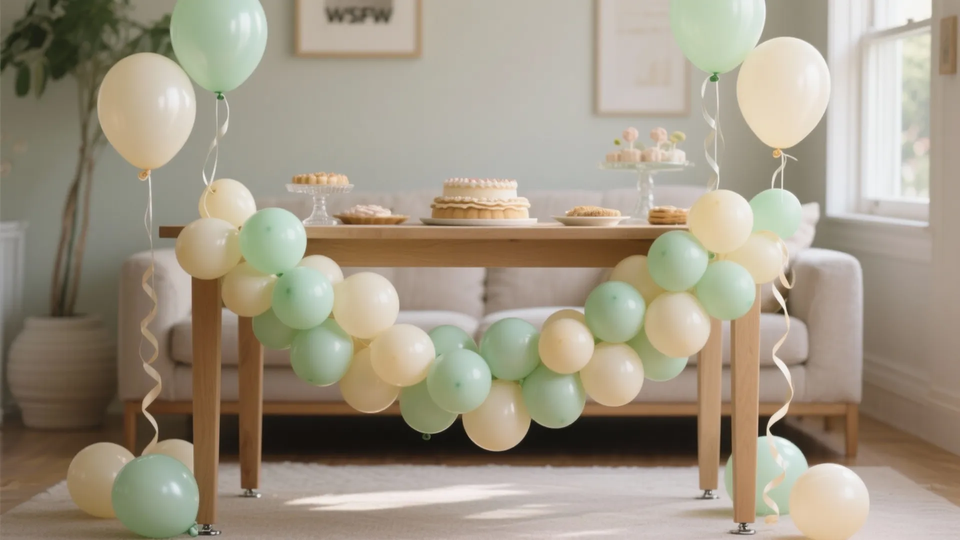 Floor-safe balloons & low garlands