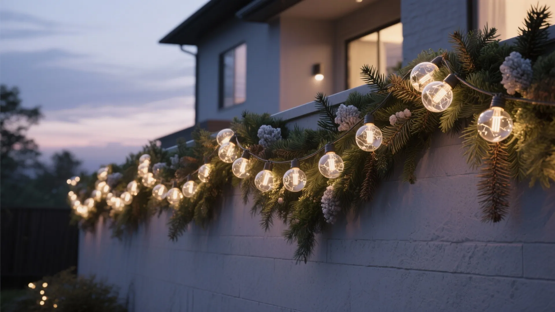 3: Create a garland-and-bulb cascade