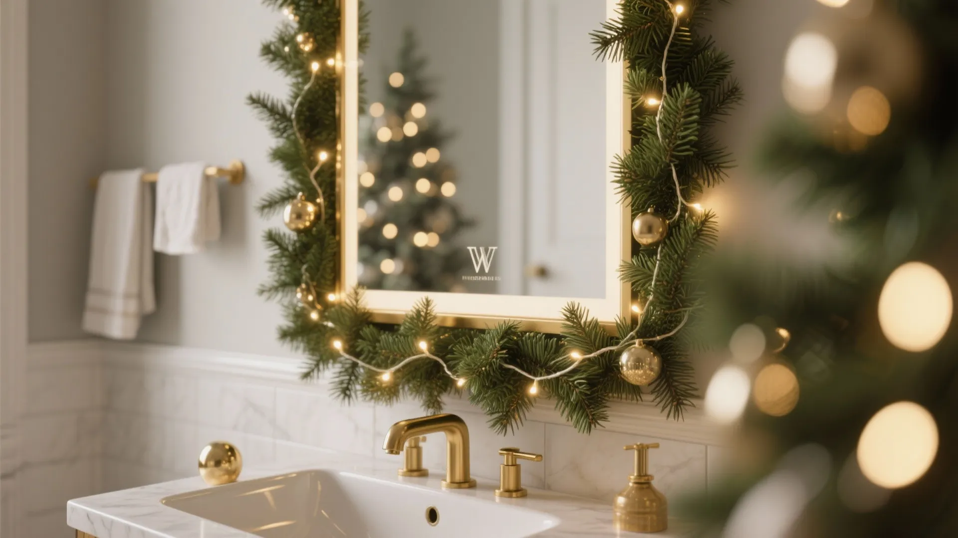 1. Garland-Framed Mirrors