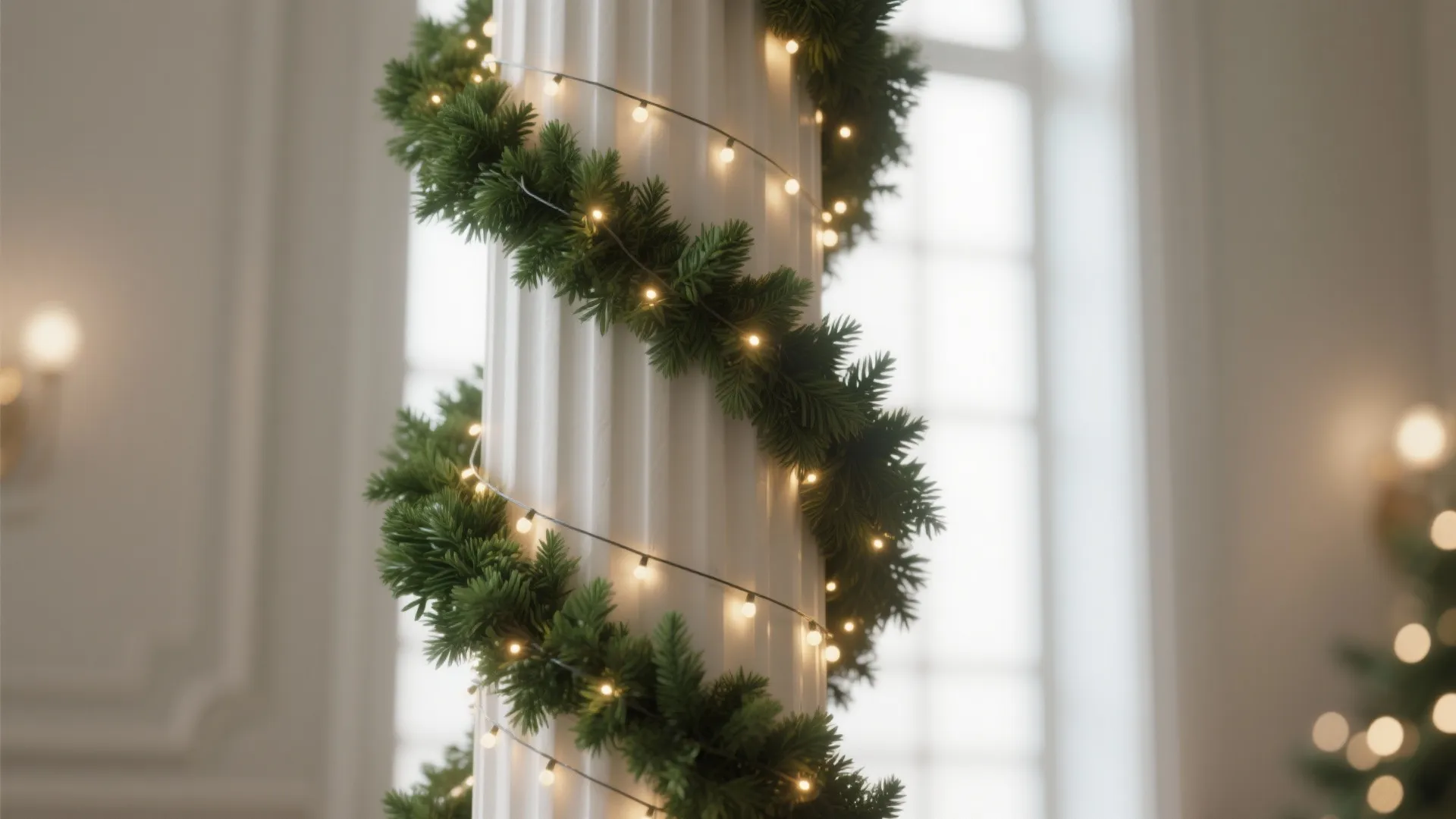 Tip 1: Garland Wrap with Twinkle Lights