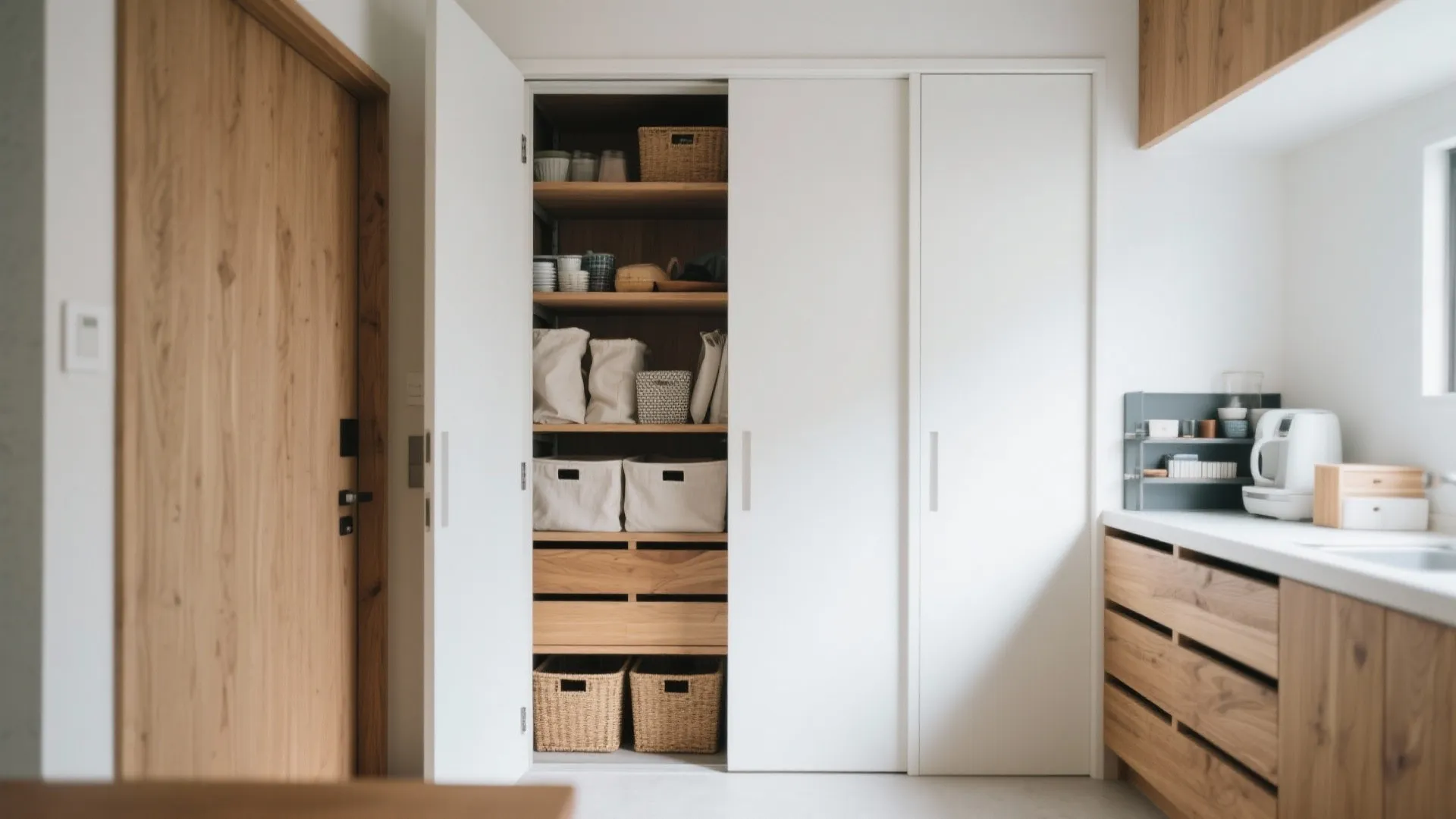 造作は“点”で効かせ既製品を主役に：収納技巧で散らかり防止