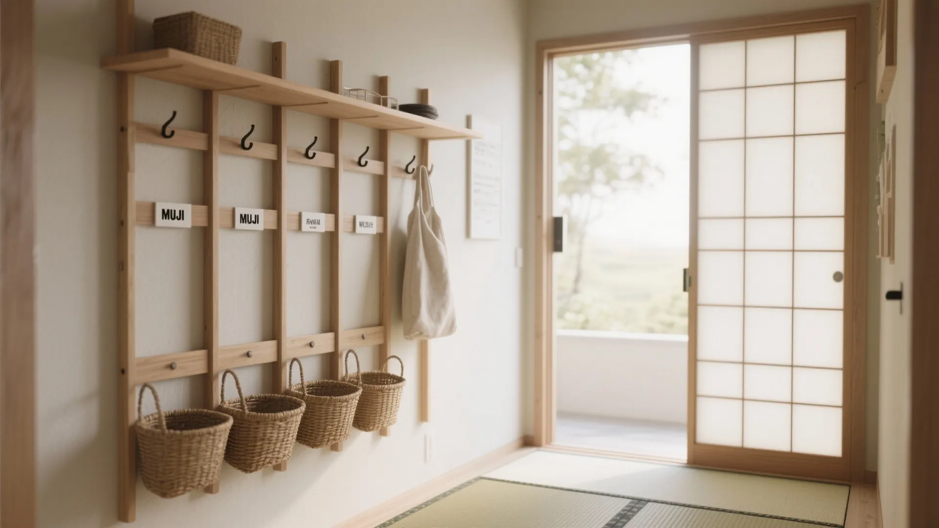 Tips 3: 家族別の“玄関前置き場”で混雑を回避（收纳技巧）