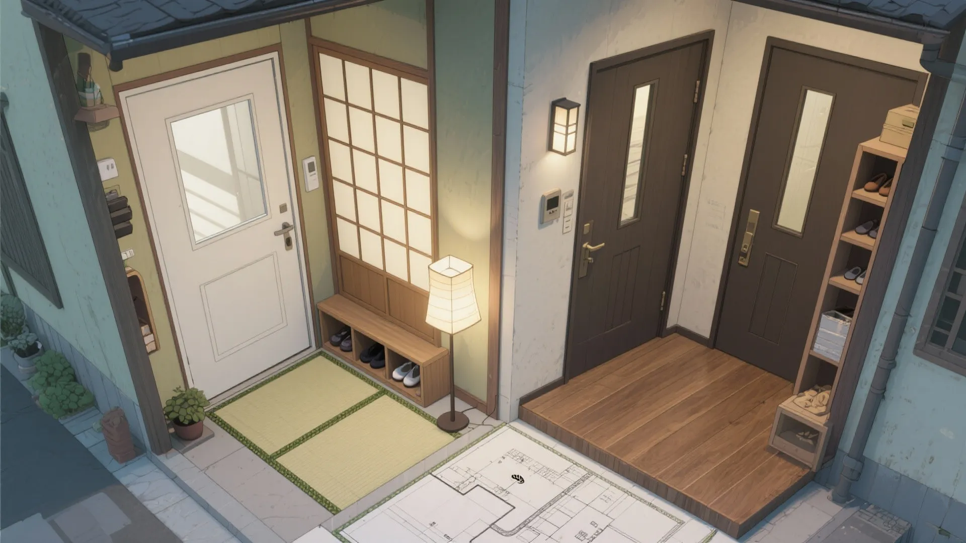 玄関は一つか二つか——二世帯住宅の間取り図で最初に決めるべき軸