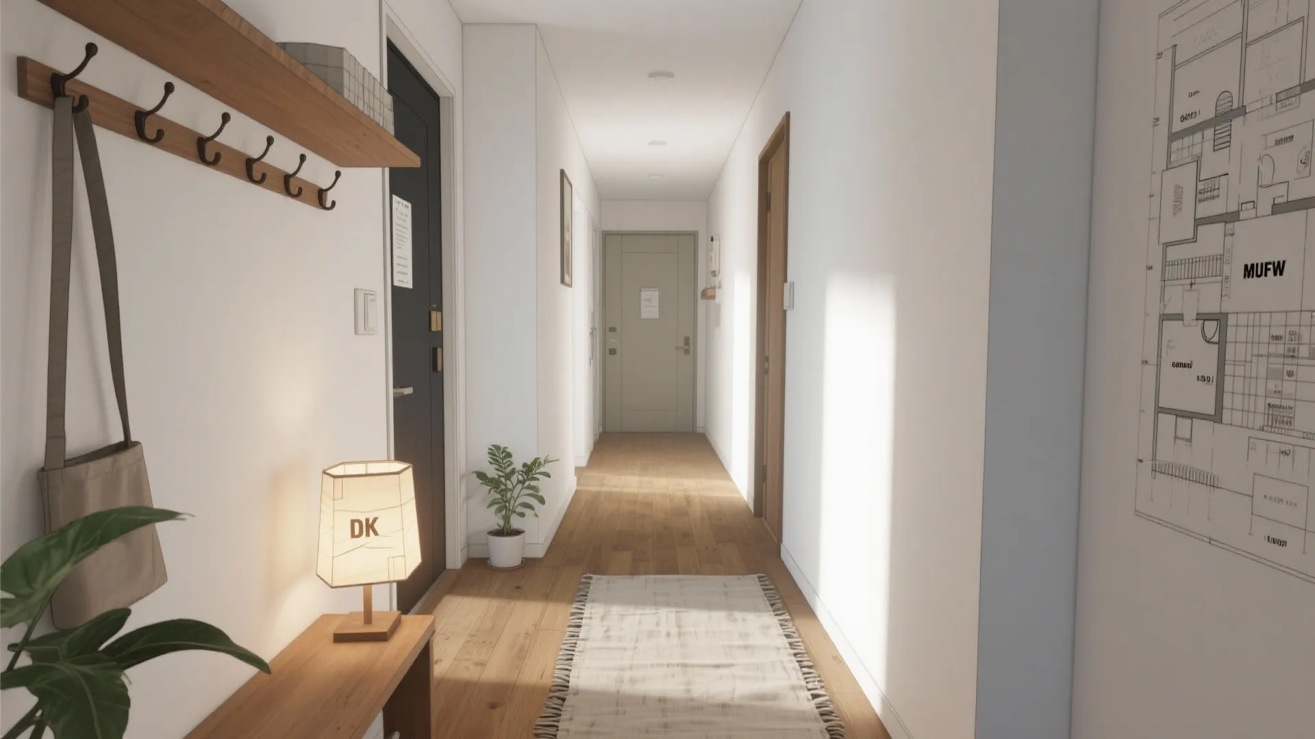 Tips 2: 玄関〜DKに“直線動線”を作り、モノが止まらない流れを設計（日式風格・収納技巧）