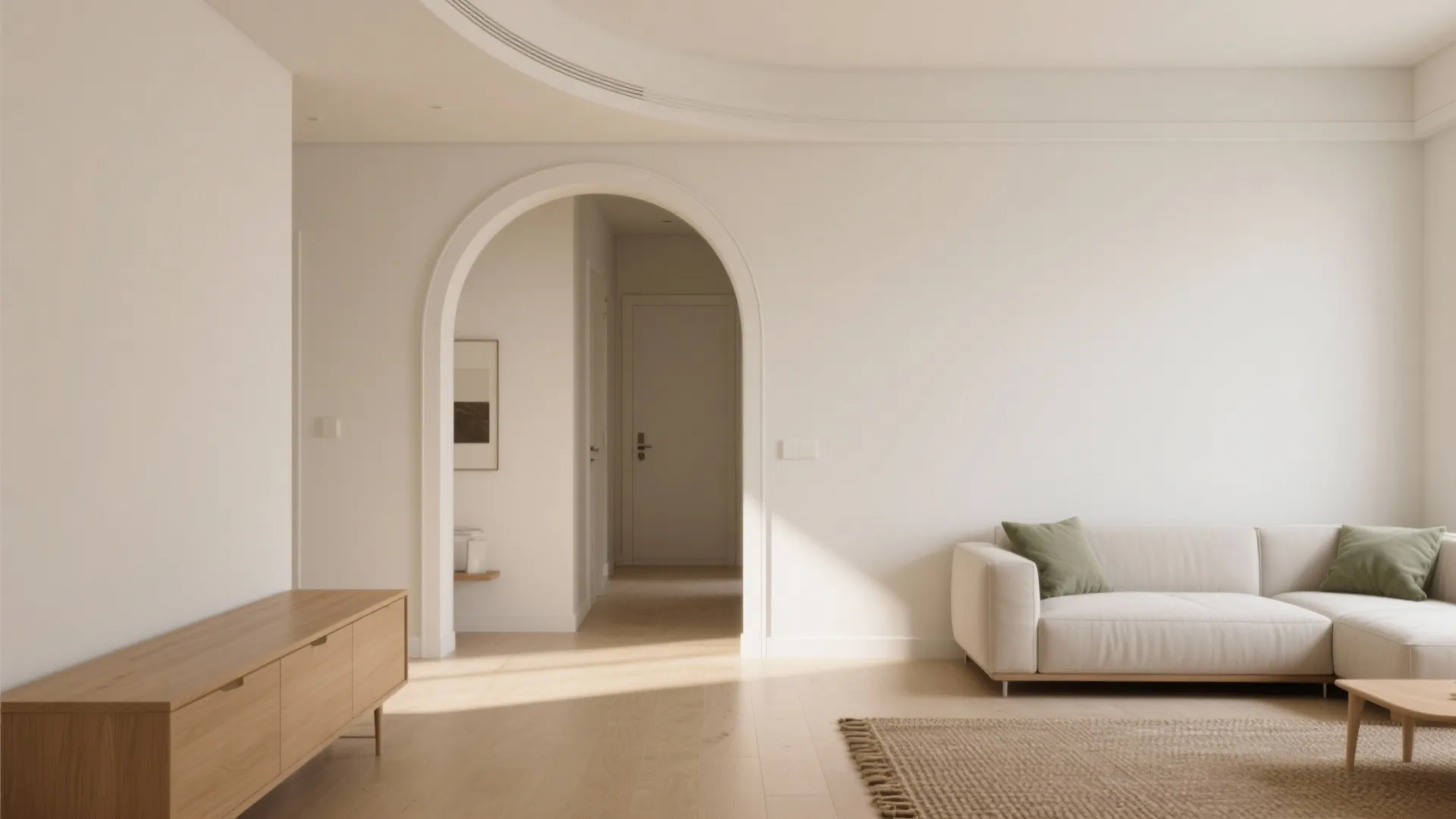 Gentle Archways to Zone Small Living Rooms