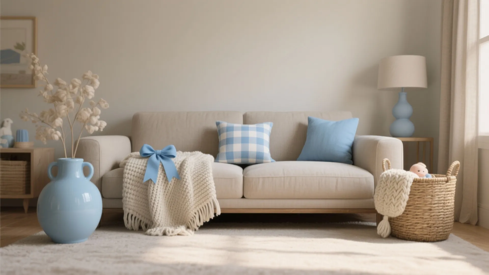 Gentle Blues on a Warm Neutral Base