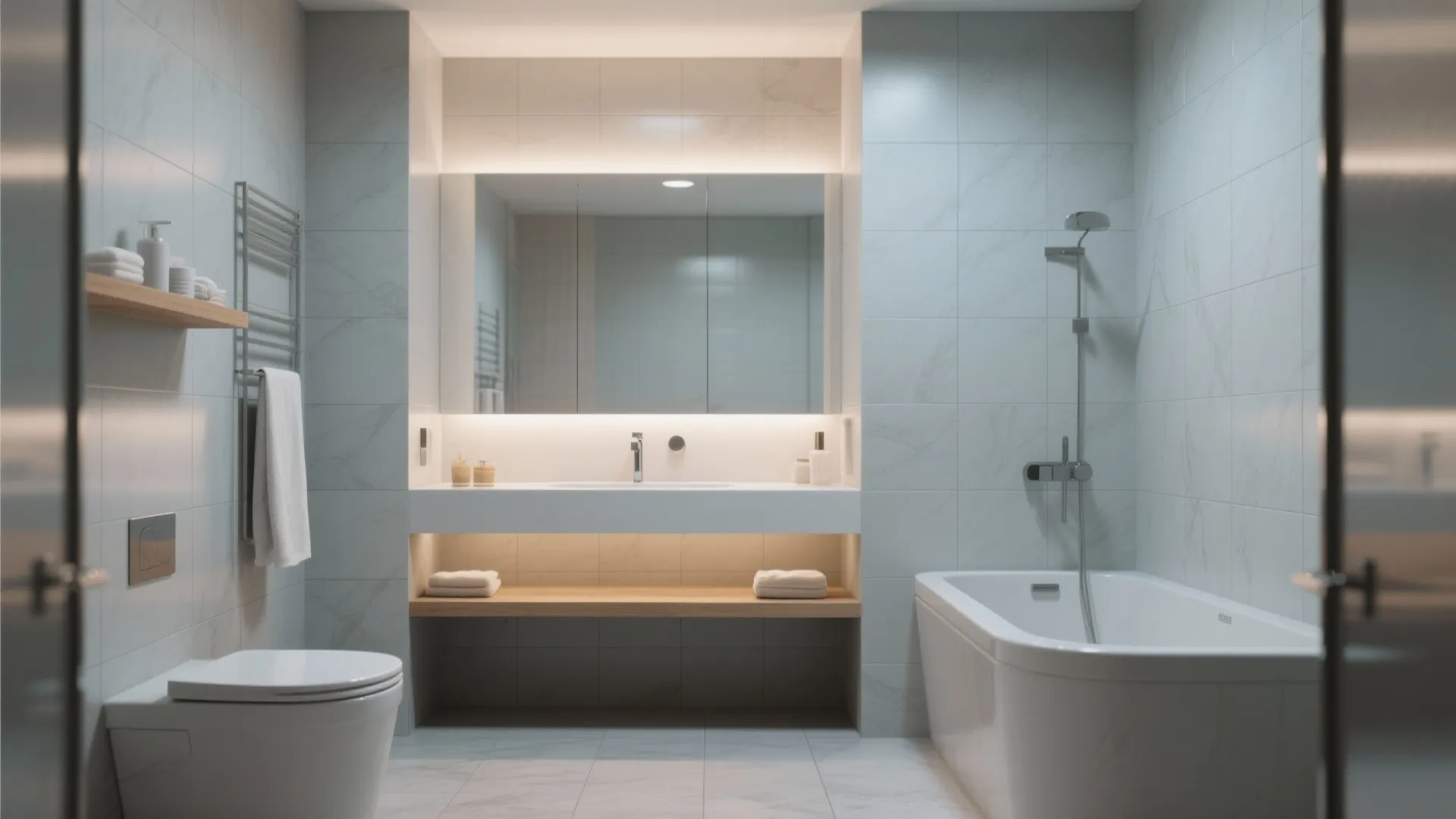 5. Gentle Gray with Soft Lighting — modern neutral harmony