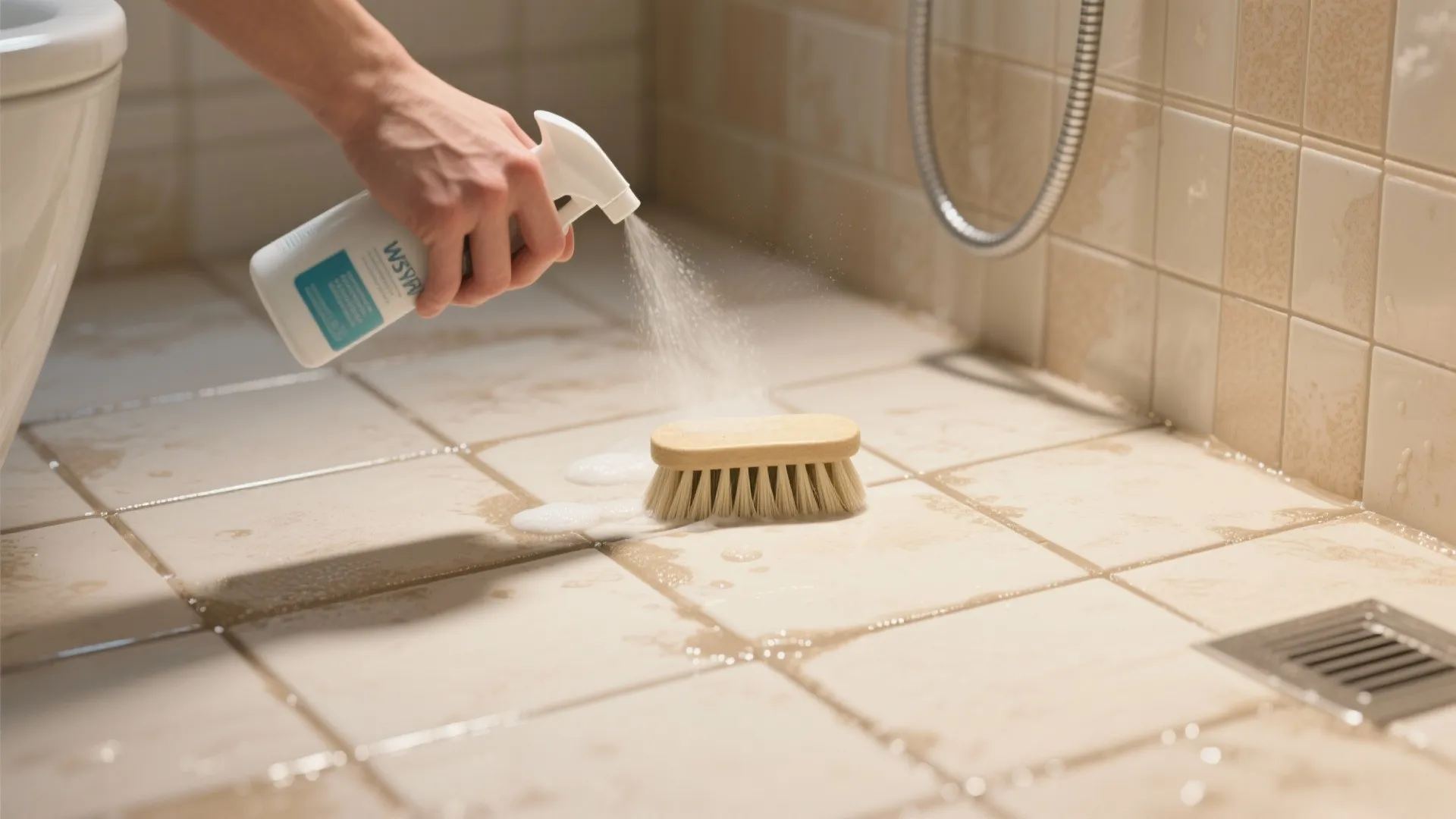 2. Revive grout and tile without harsh scrubbing