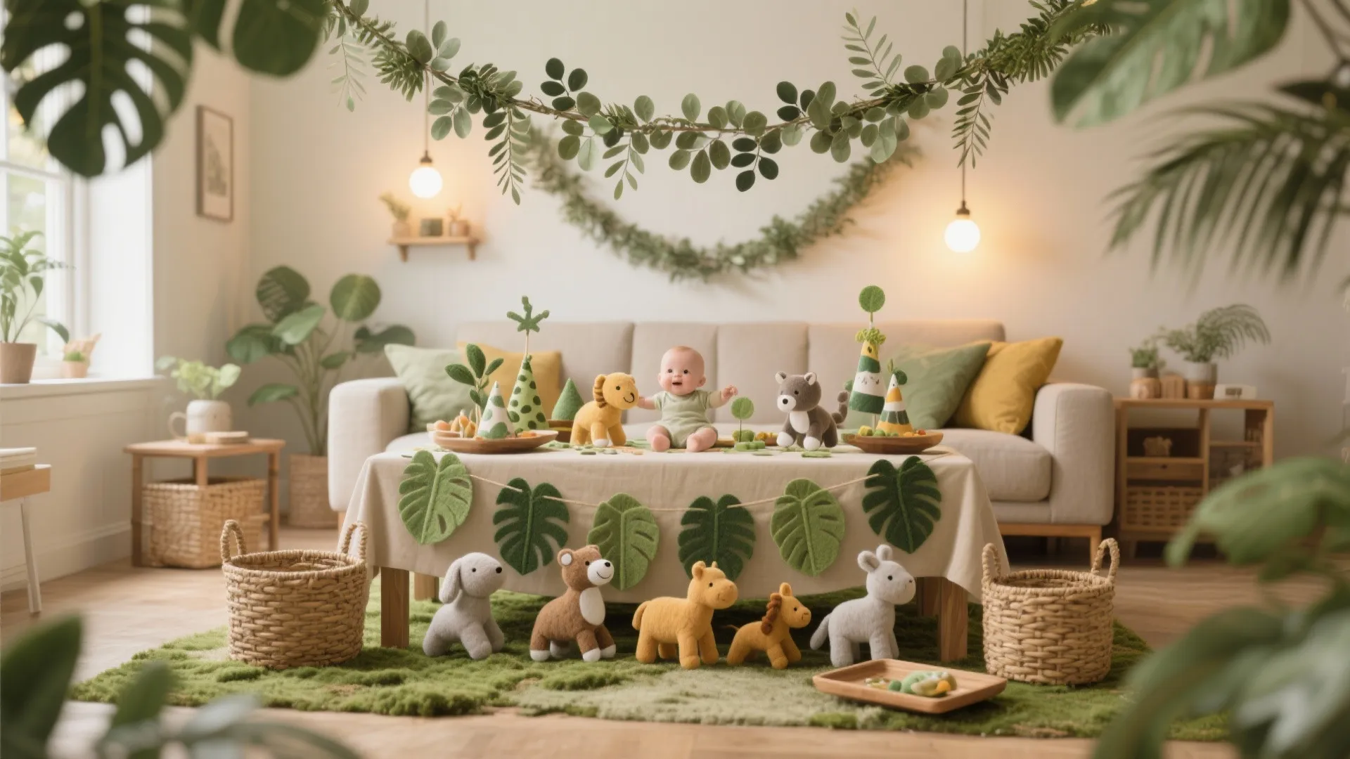 5) Gentle Jungle: Greens, Animals, and Natural Textures