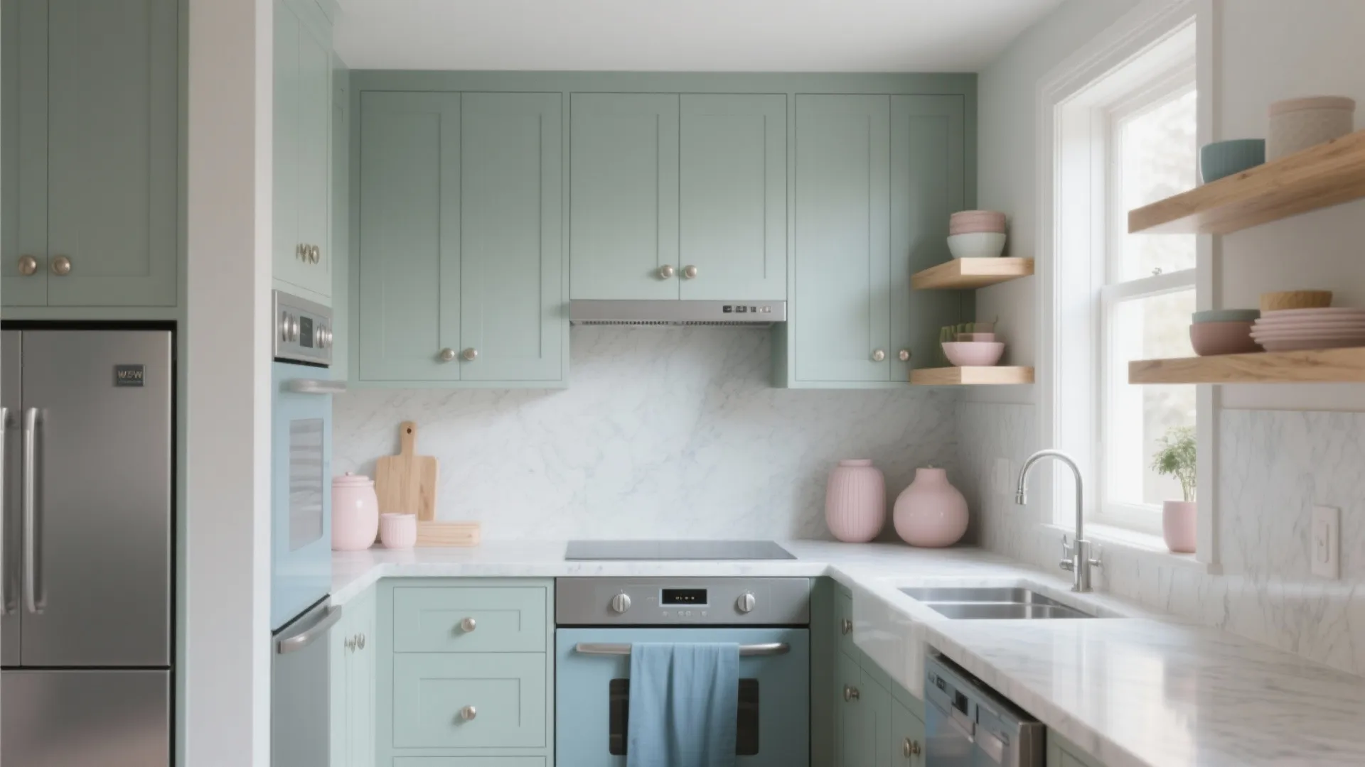 Gentle Pastels: Sage, Blush, and Dusty Blue