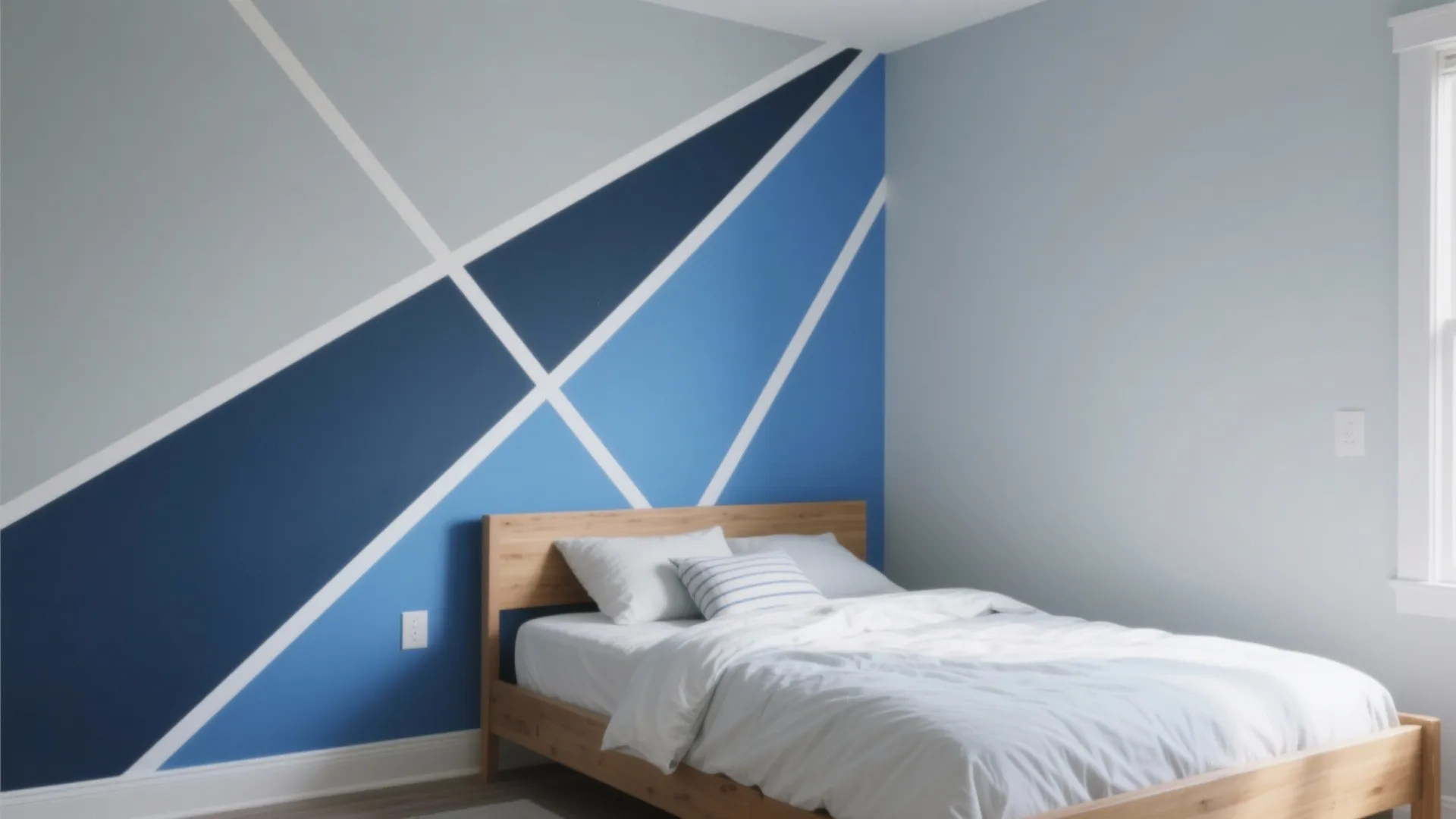 DIY Geometric Accent Wall with Tape or Stencils