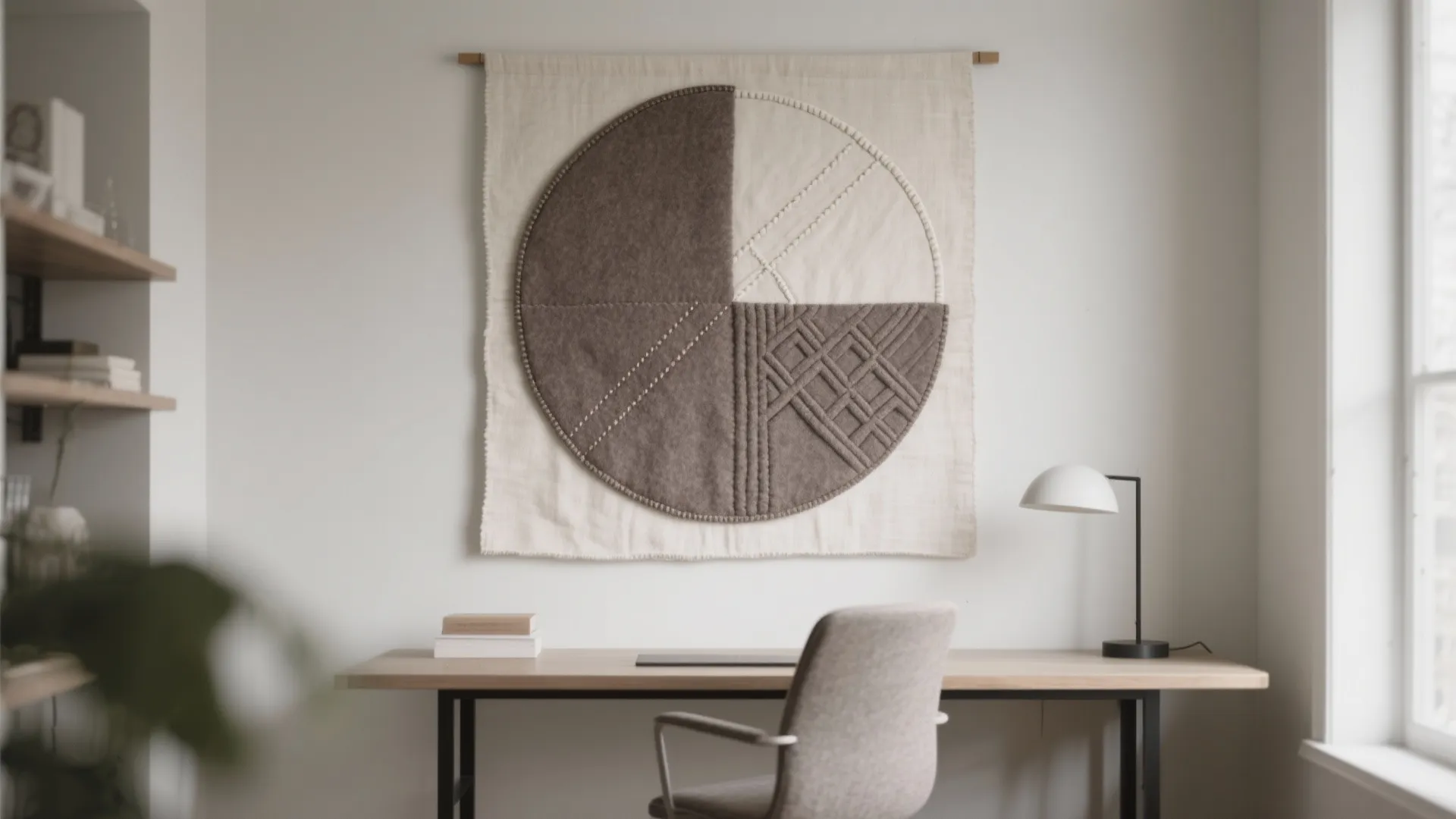 Abstract Geometric Appliqué With High/Low Texture