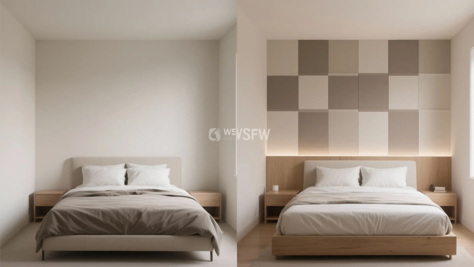 Geometric accent wall to reshape proportions