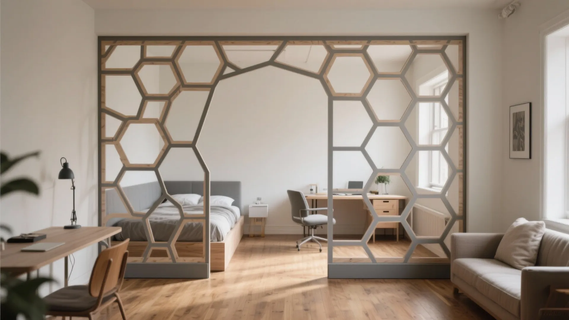 Geometric Laser-Cut Room Divider