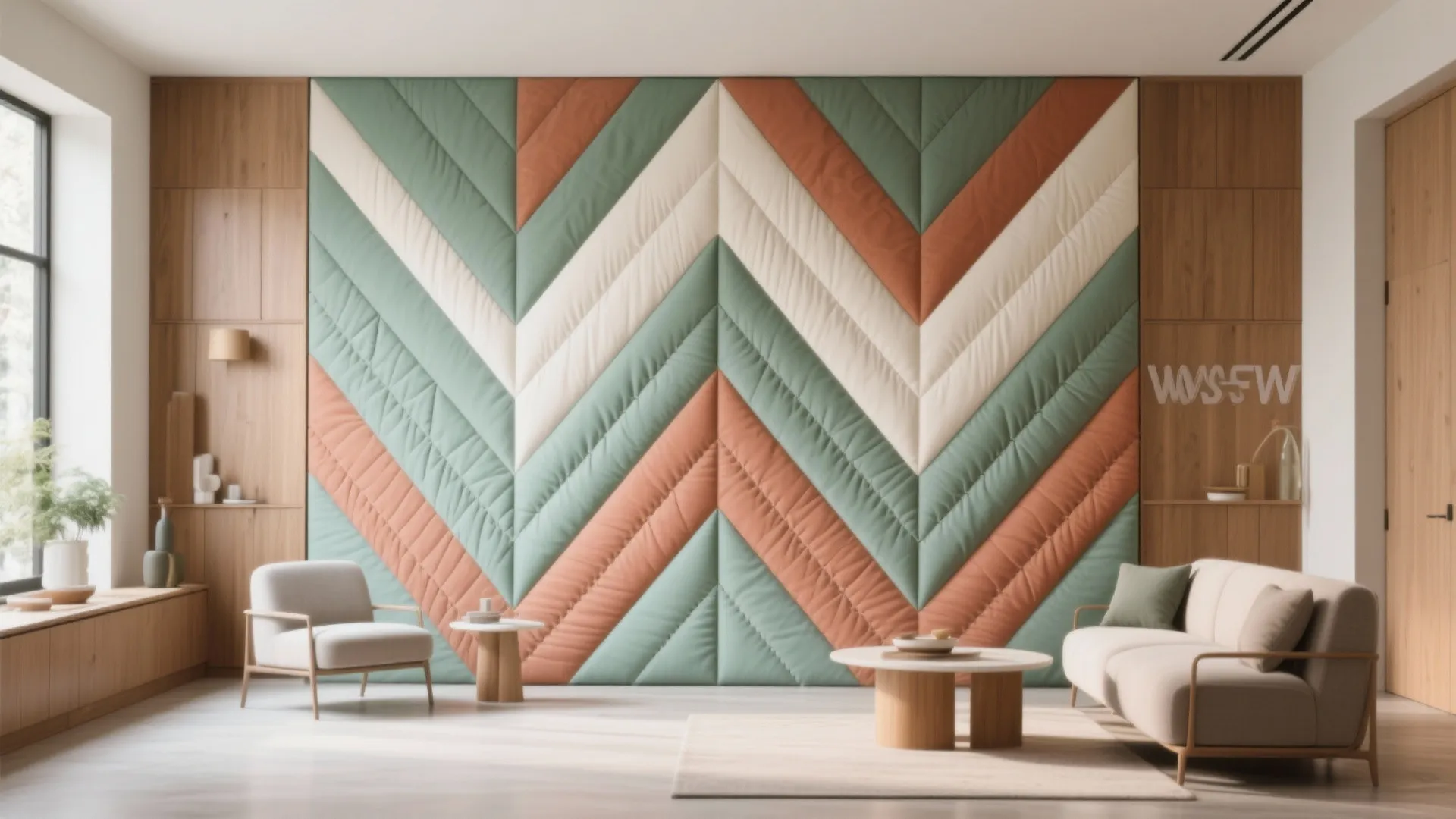 Geometric quilting as a feature wall