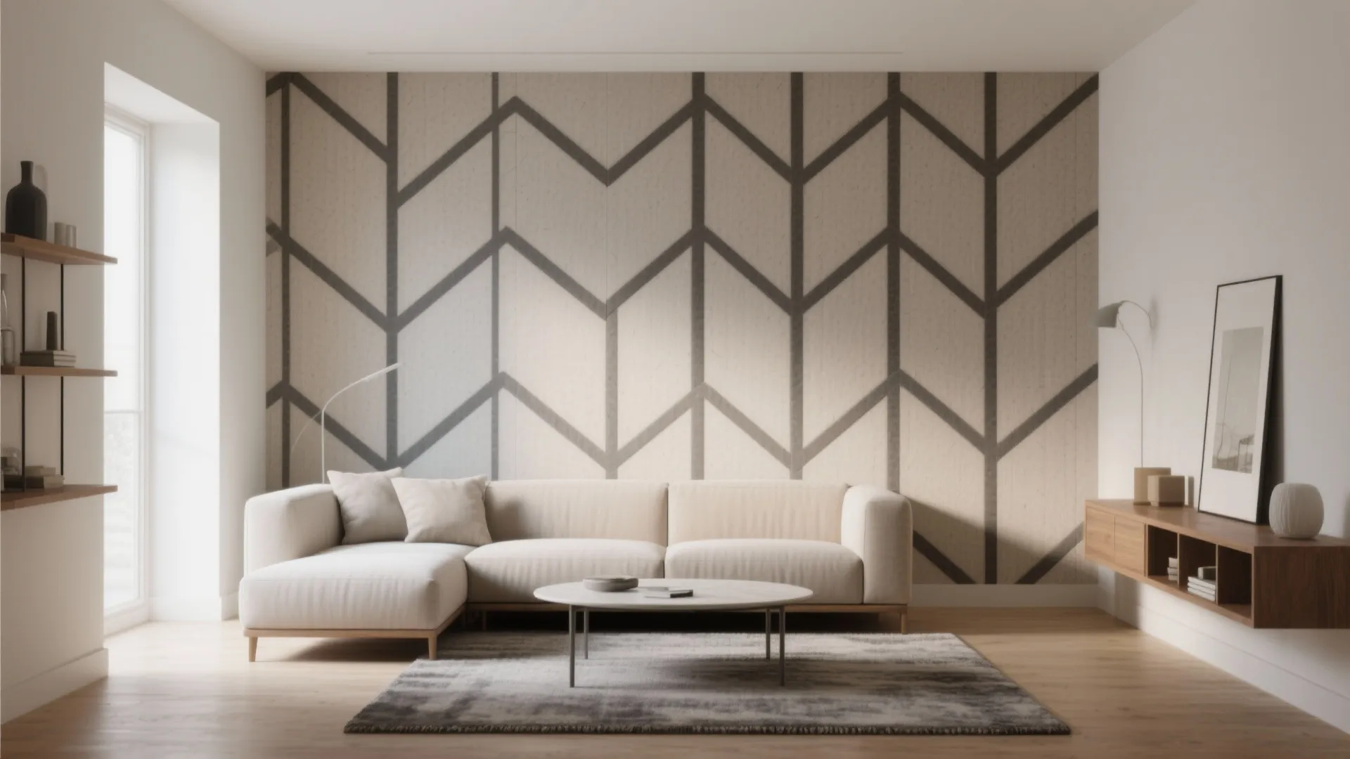 Bold geometric wall cloth accent for a focal point