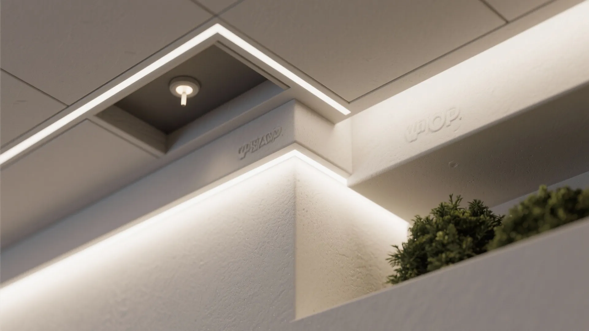 Geometric POP Panels with Recessed Light Niches