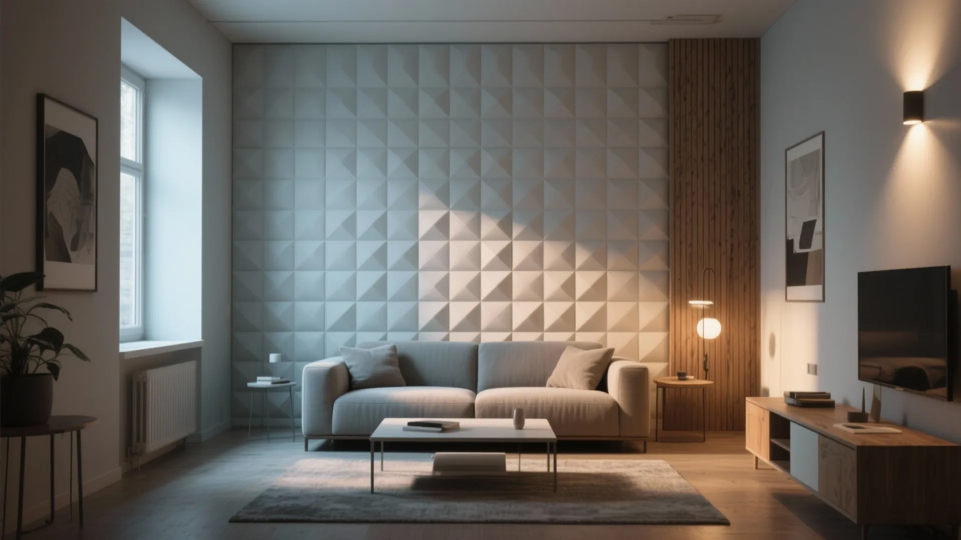 4. Geometric Textured Panels for Accent Walls
