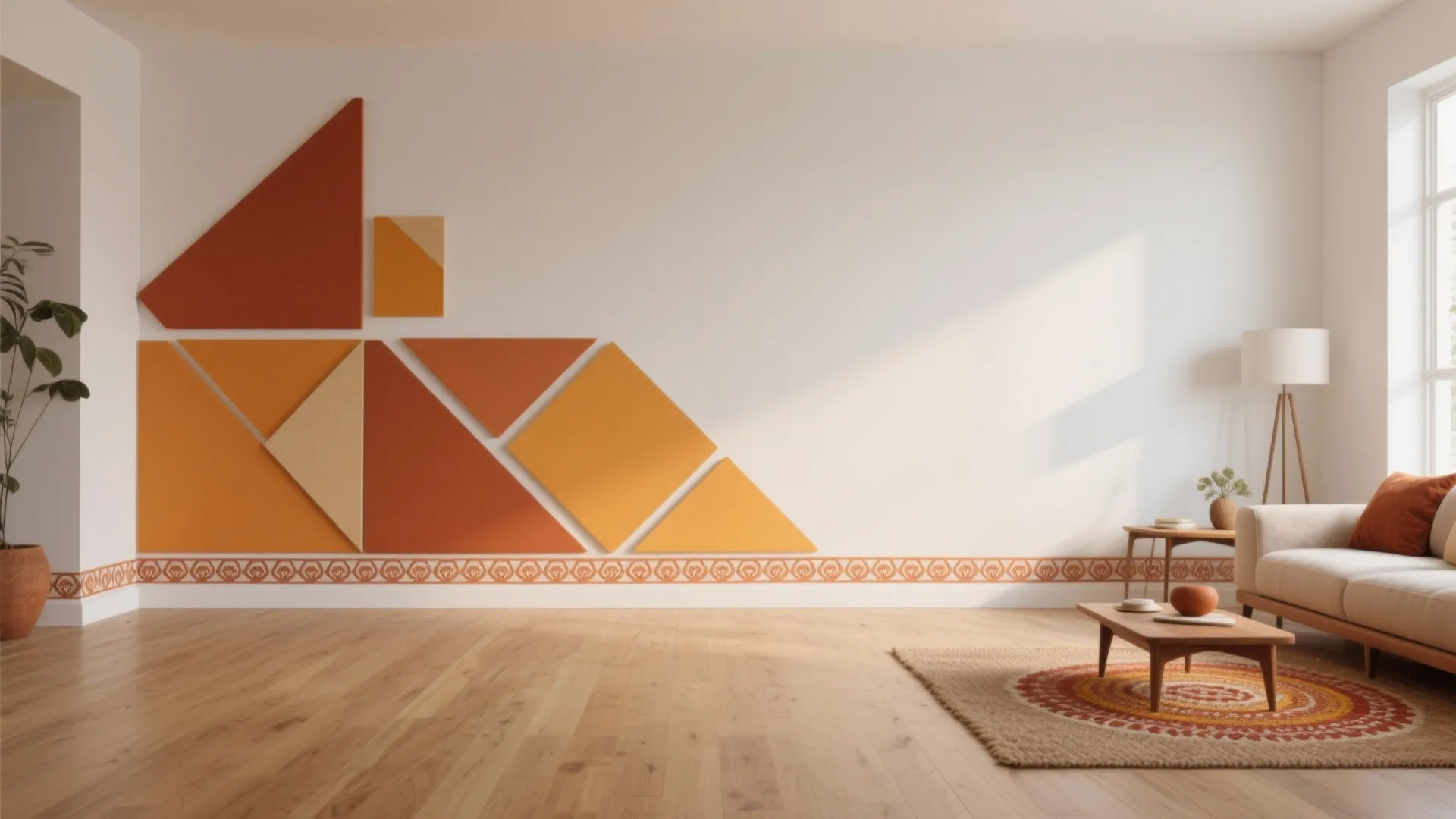 Contemporary Geometric Rangoli With Earthy Terracotta