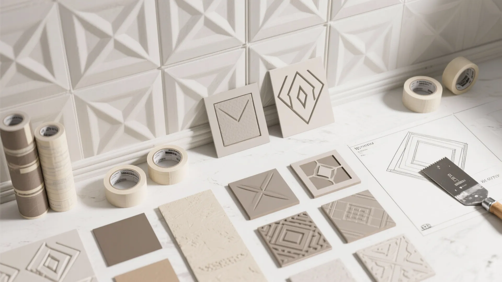 Geometric relief patterns for modern feature walls