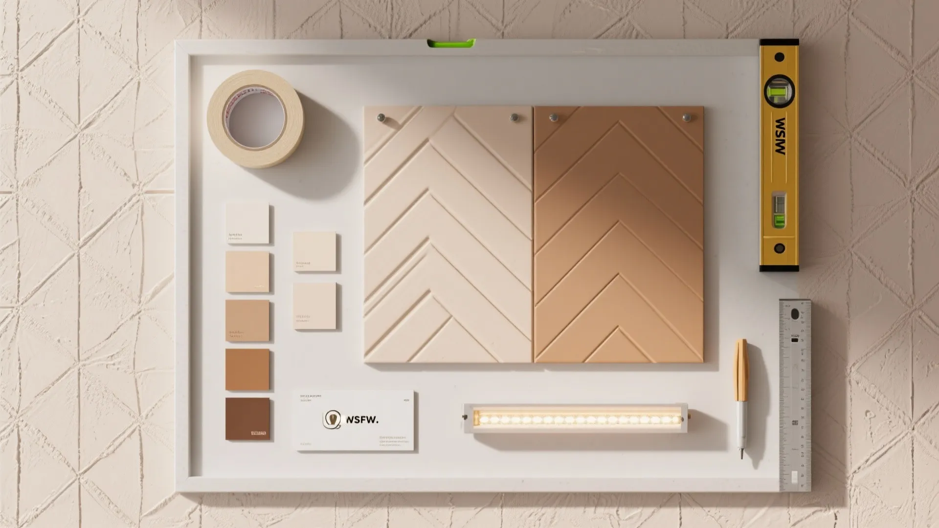 Textured geometric paint with tone-on-tone pattern