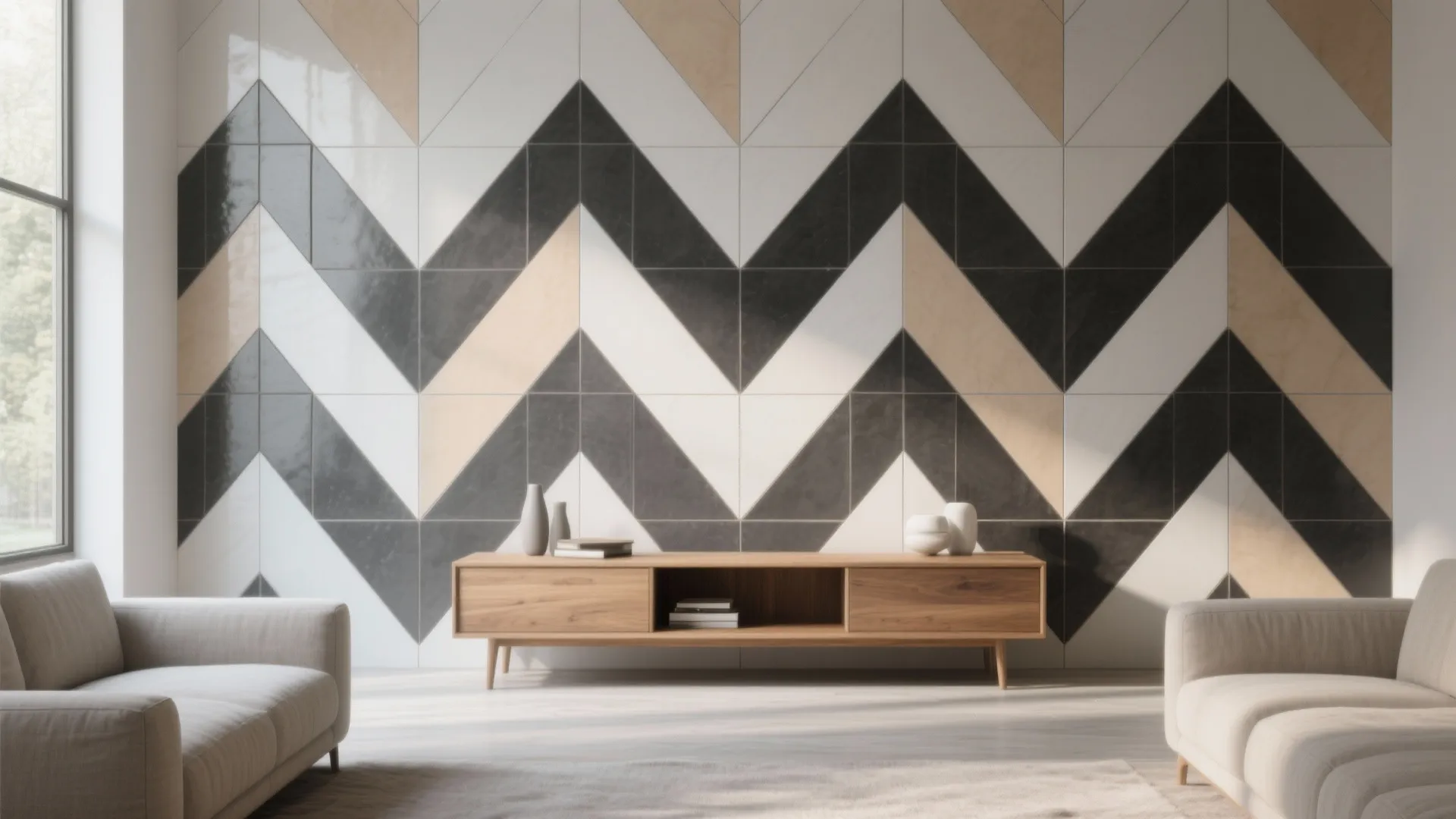Geometric pattern tiles for a bold accent