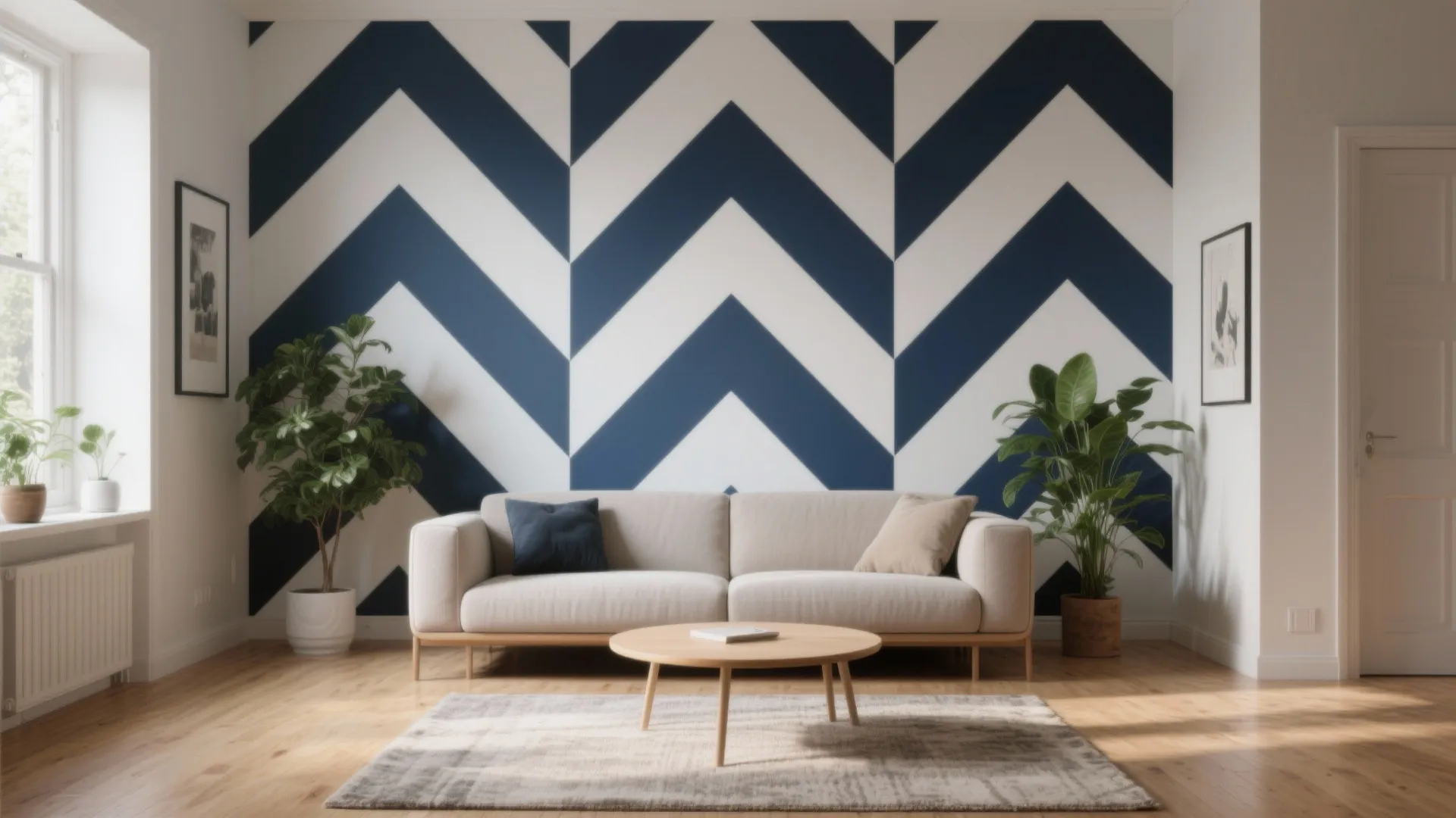 Bold Geometric Vinyl Wraps for a Feature Wall