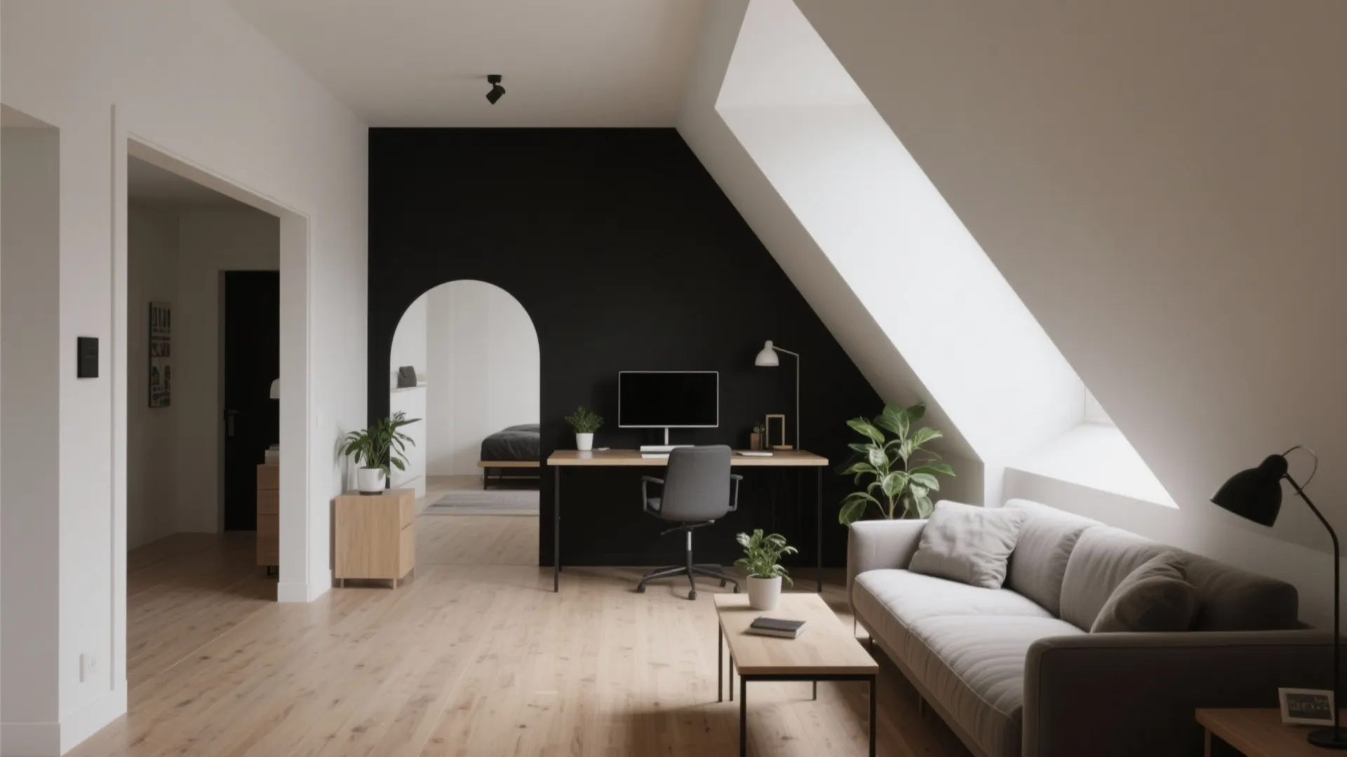 Monochrome Geometric Murals That Zone Without Walls