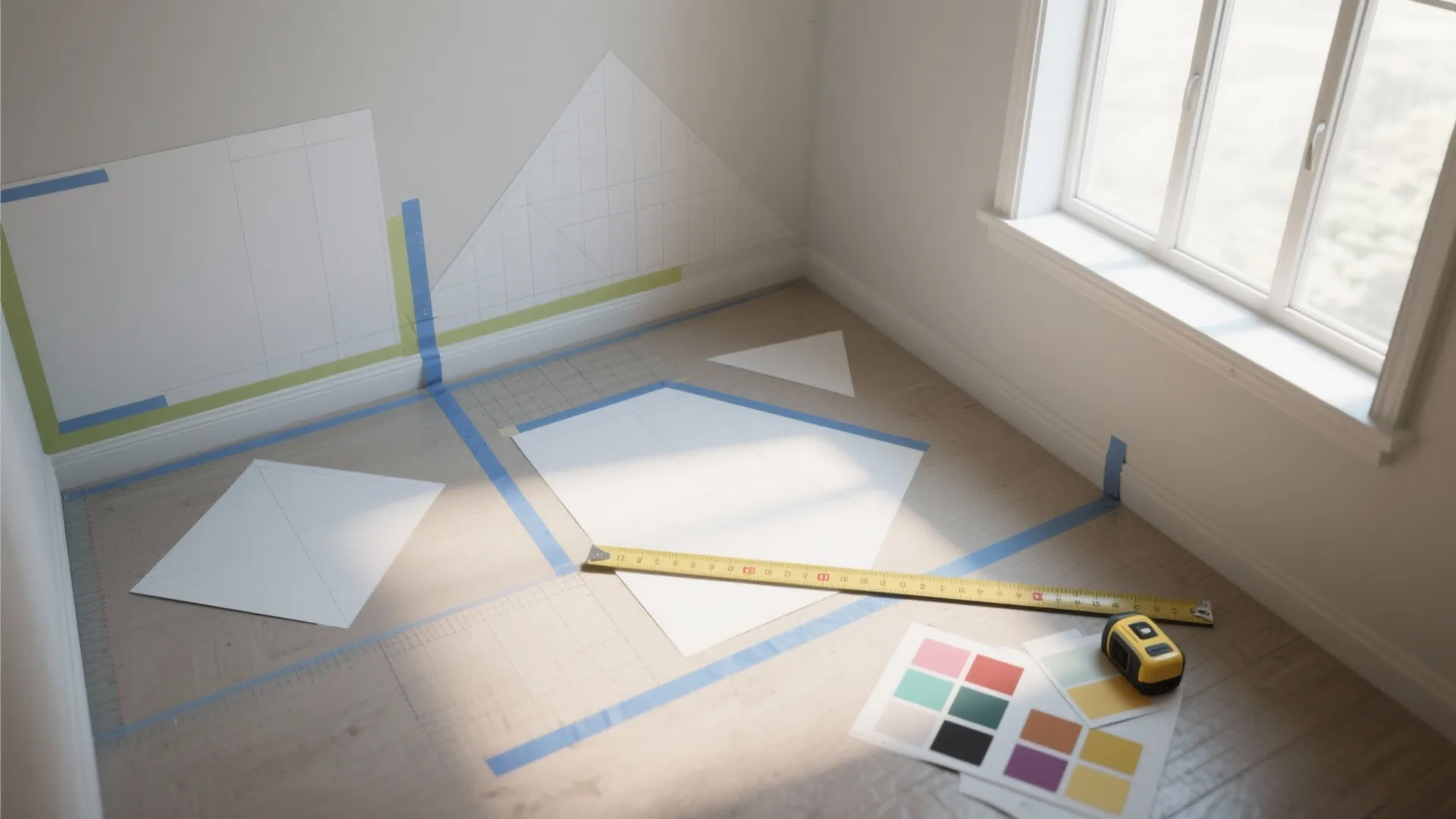 3. Geometric Accent Zones (scaled to room size)