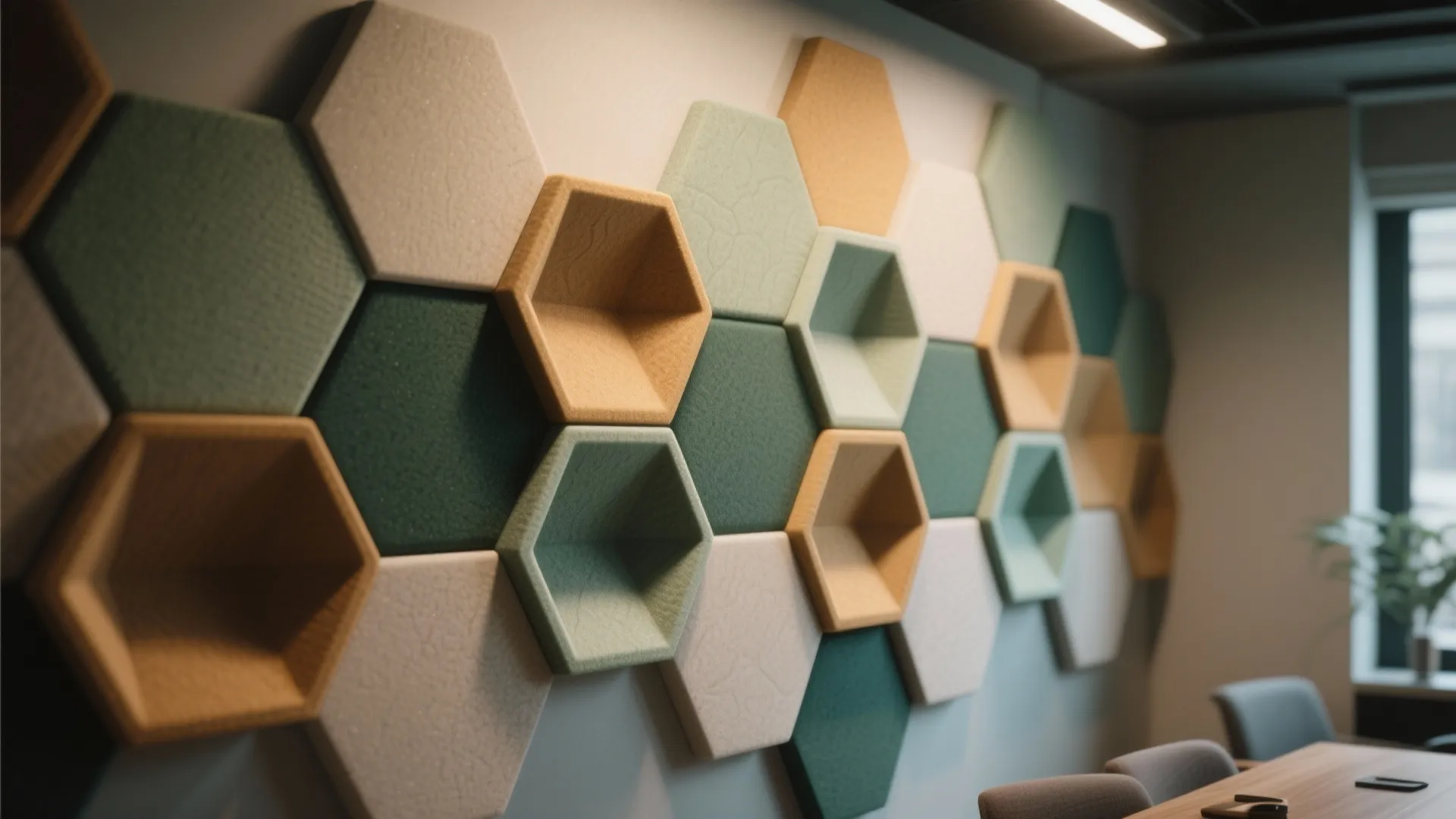 3. Geometric 3D panels in contrasting colors