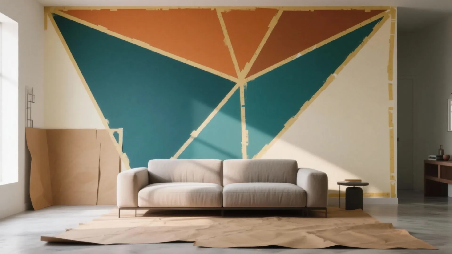 2. Bold Geometric Accent Wall