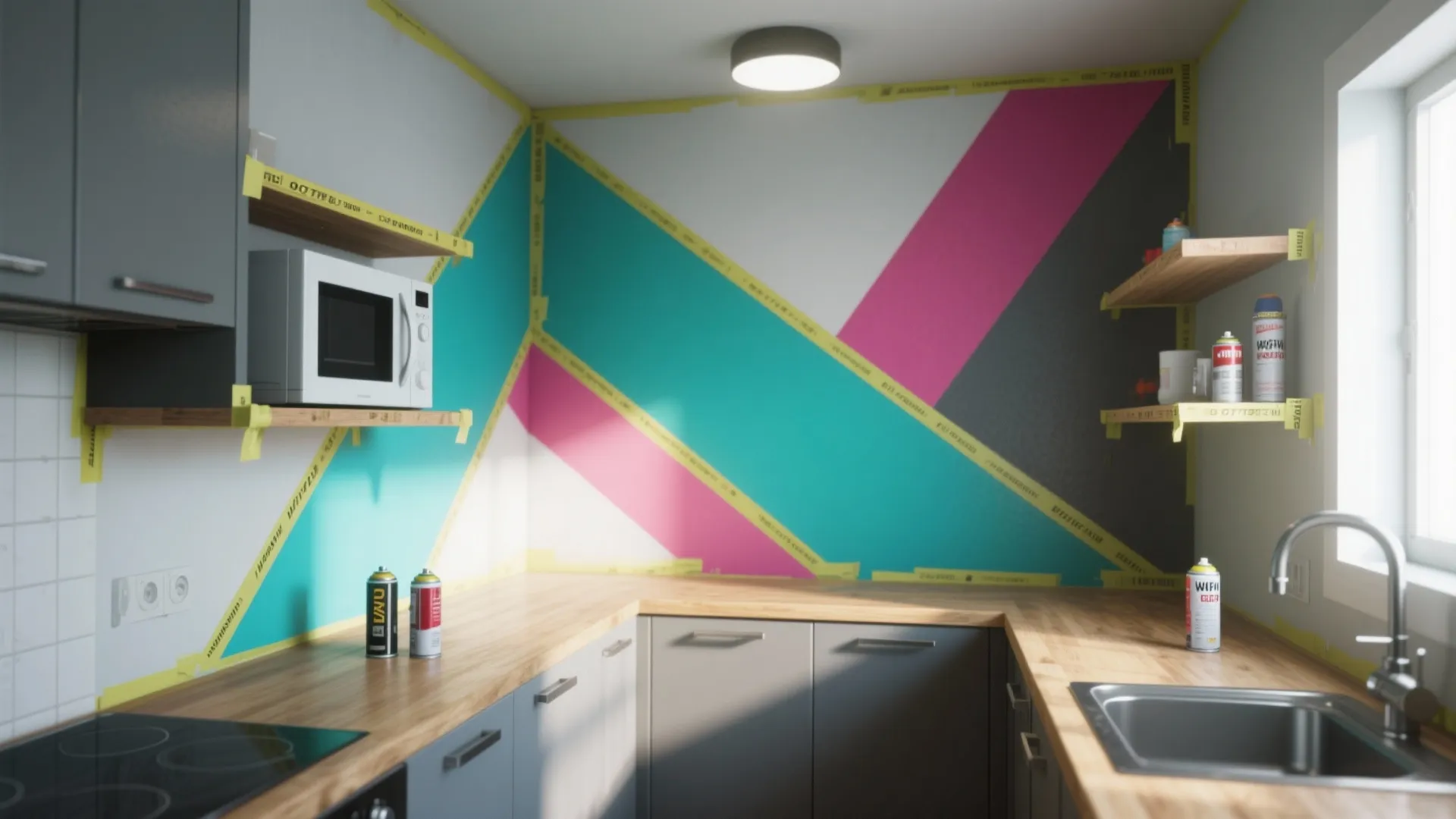 3. Geometric Masks for Accent Walls