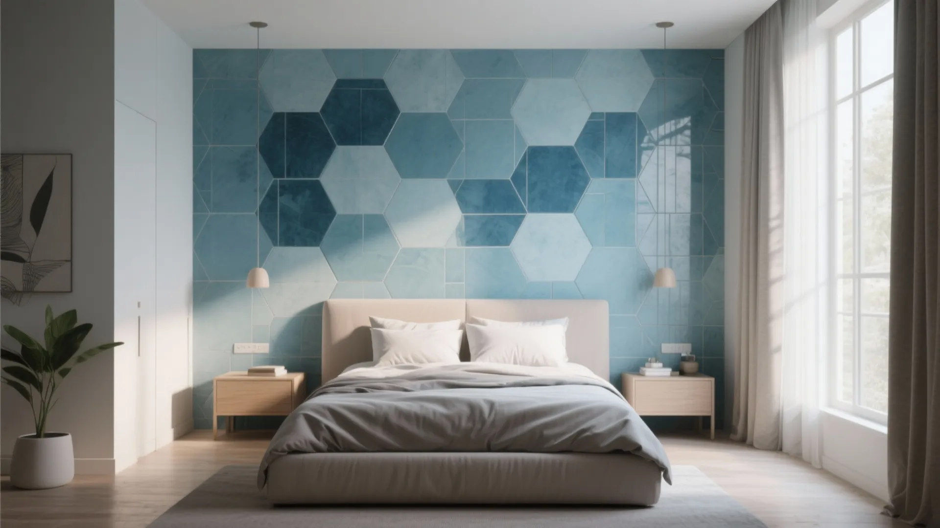 Geometric Ceramic Accent Wall