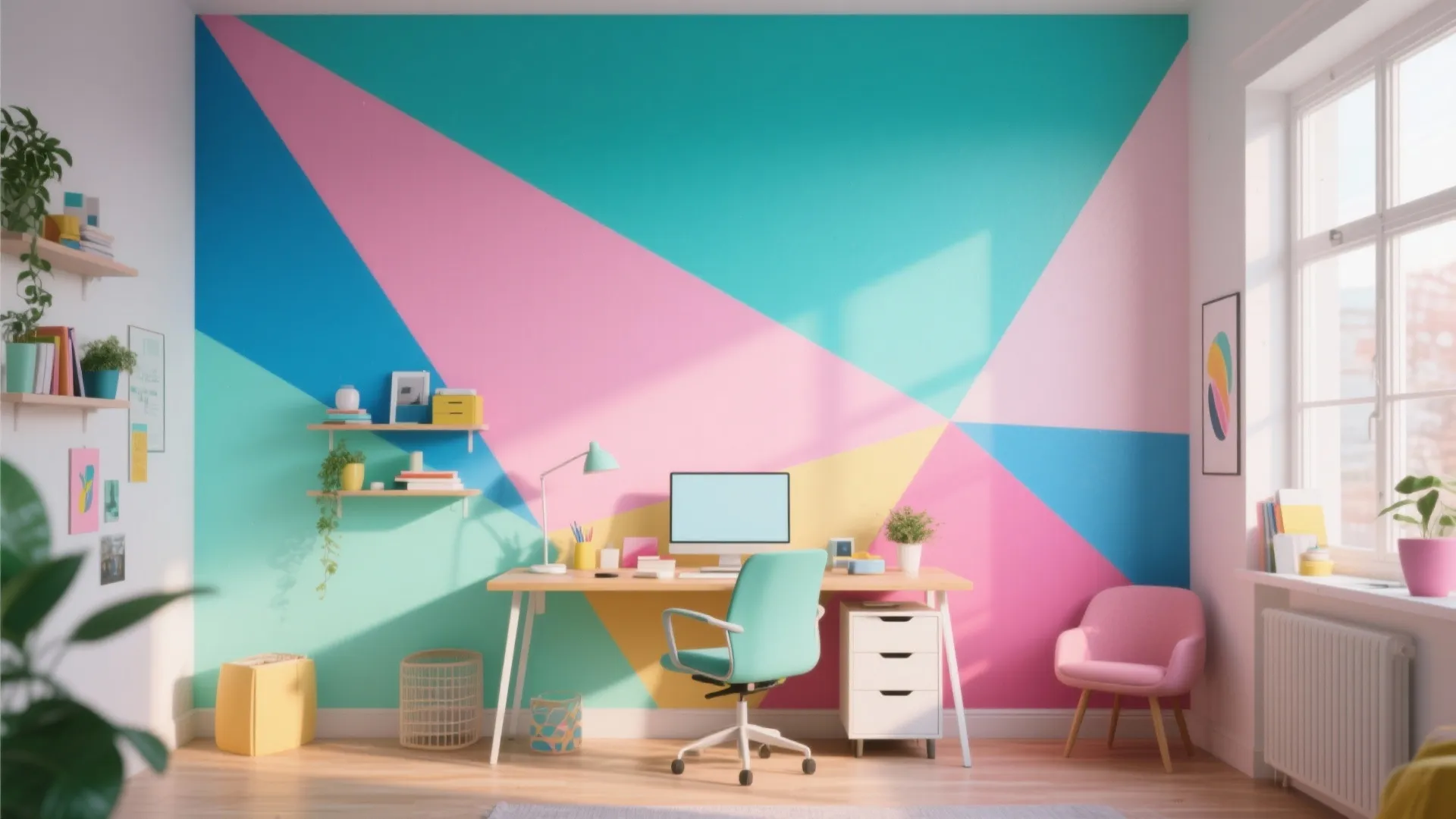 2. Geometric Accent Wall