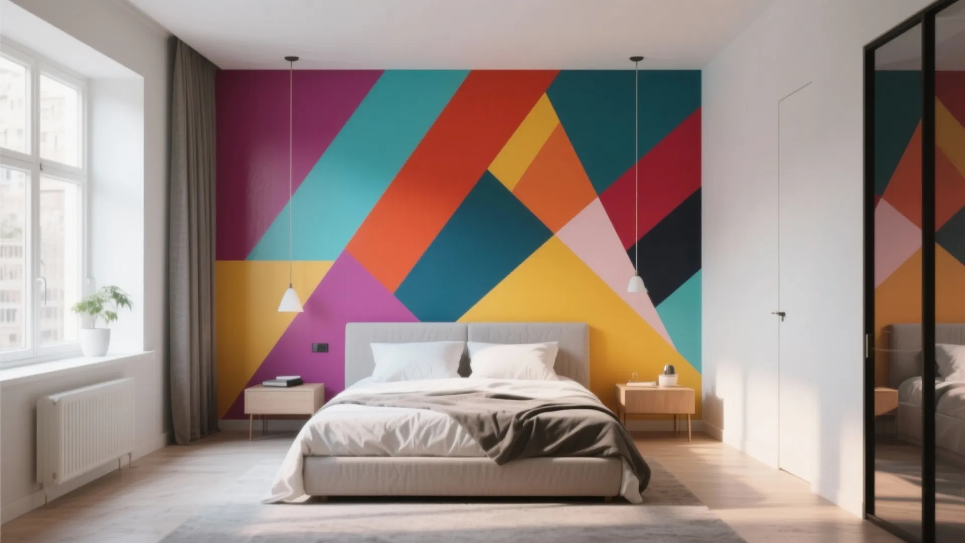 Geometric Painted Accent Wall