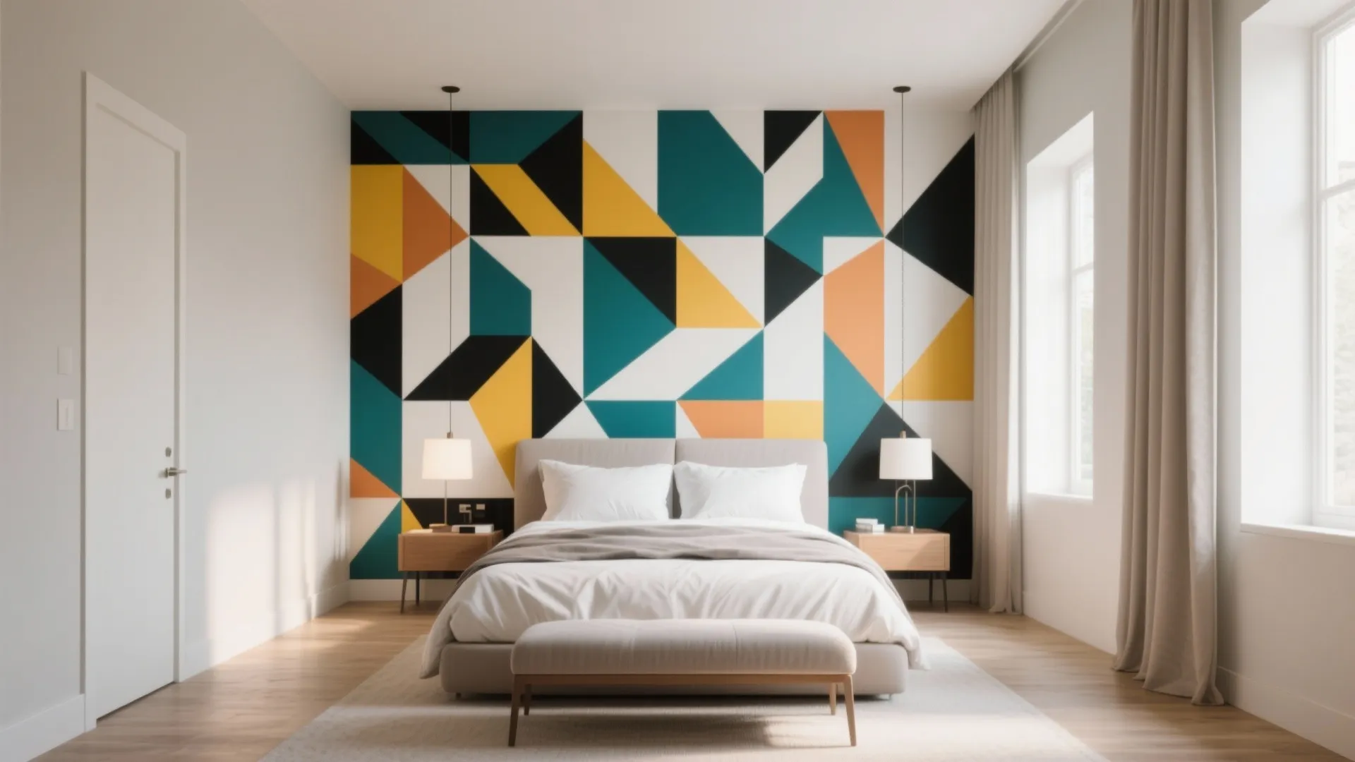 3. Geometric Accent Wall