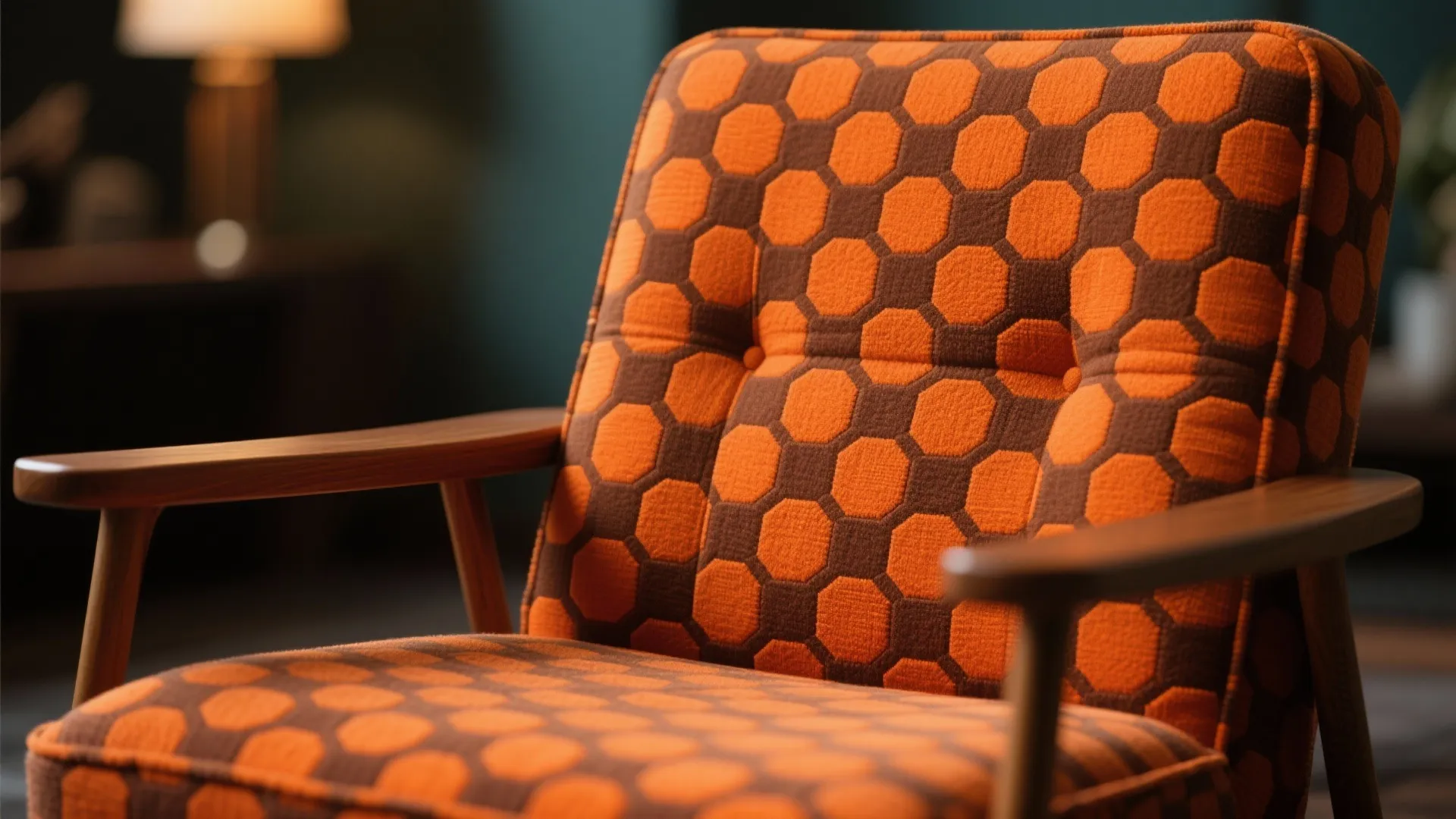 6. Geometric Pattern Upholstery