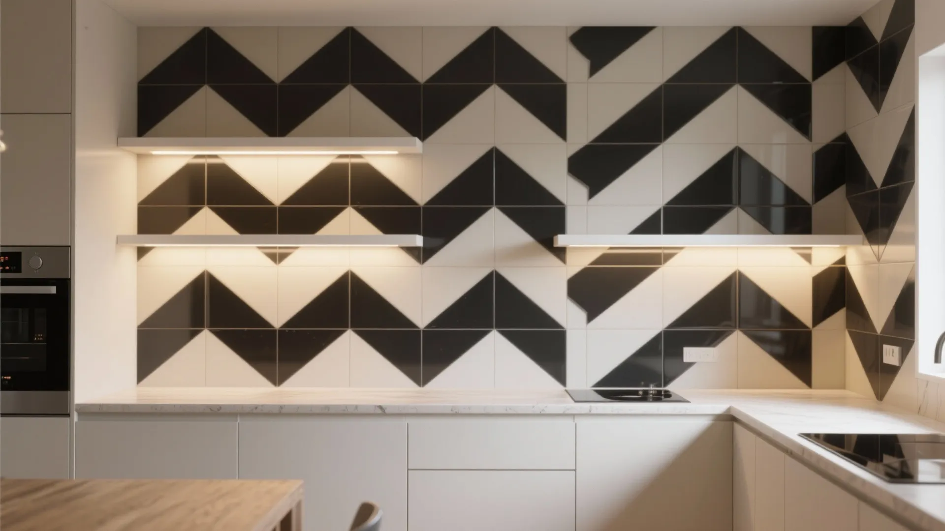 4. Patterned Backsplash
