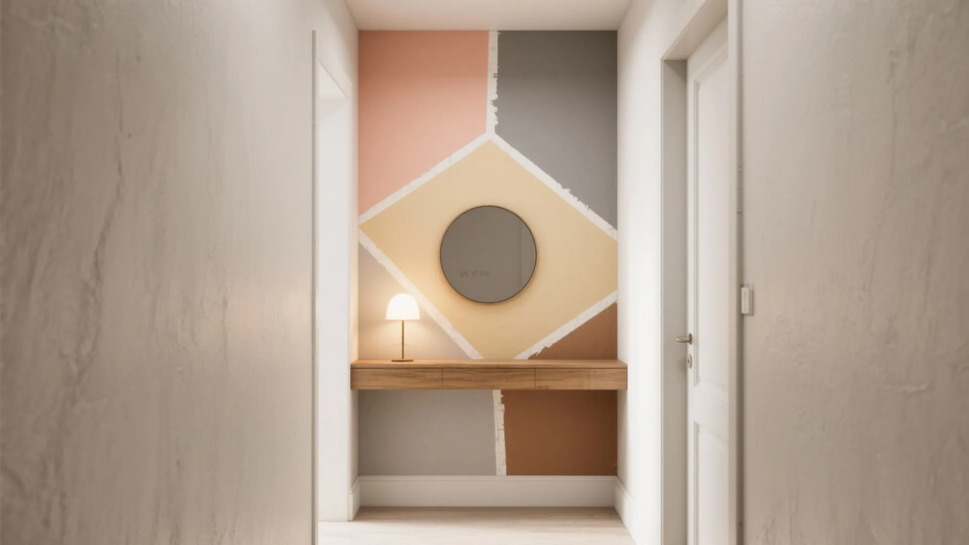 Geometric Color-Block Wall PNG to Shape Space