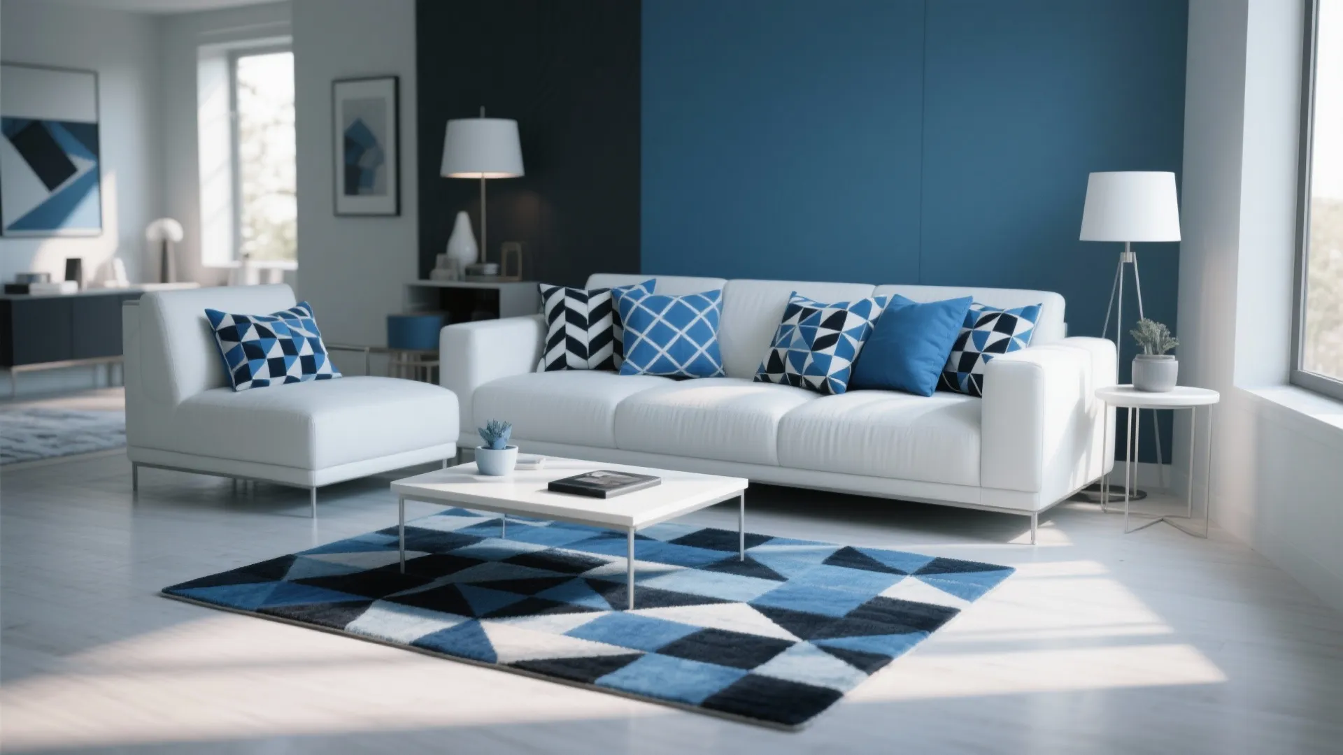 Blue and Black Geometric Patterns