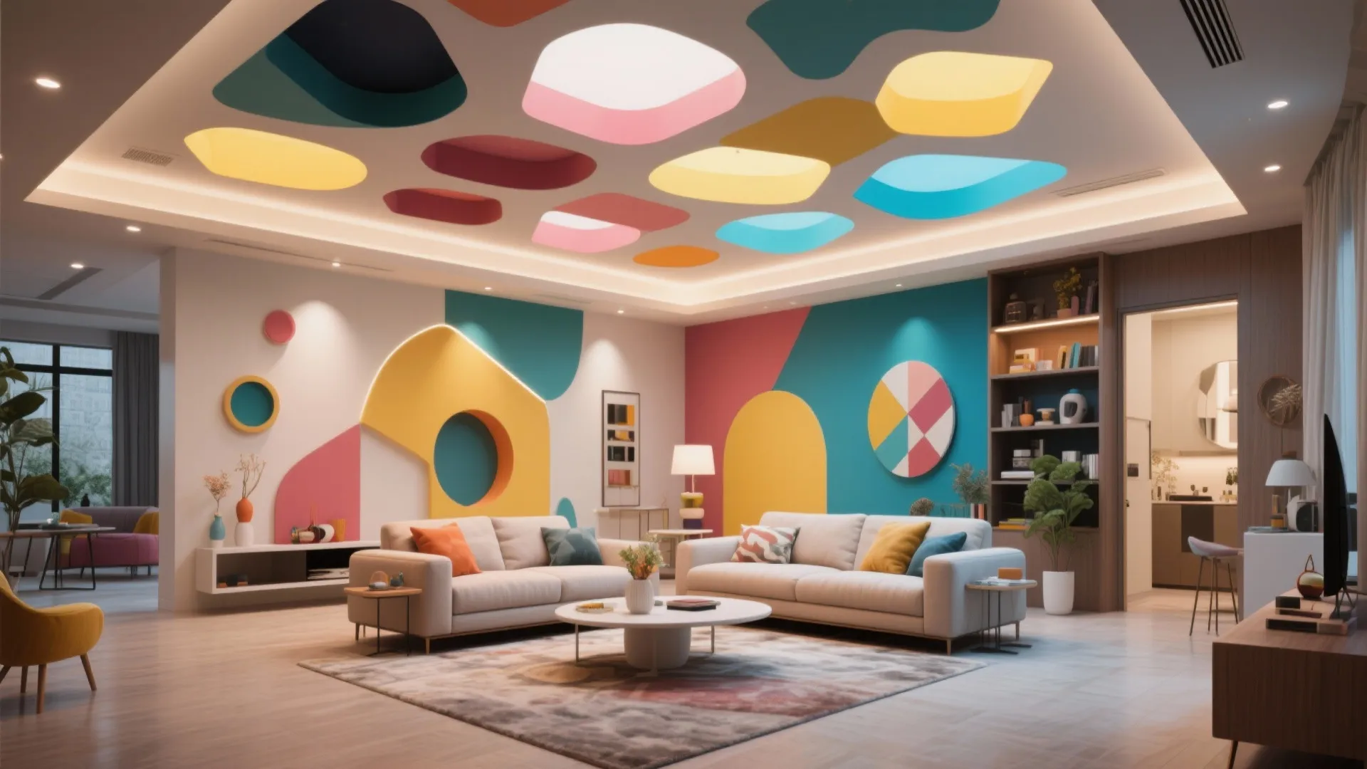 Geometric Pattern False Ceiling