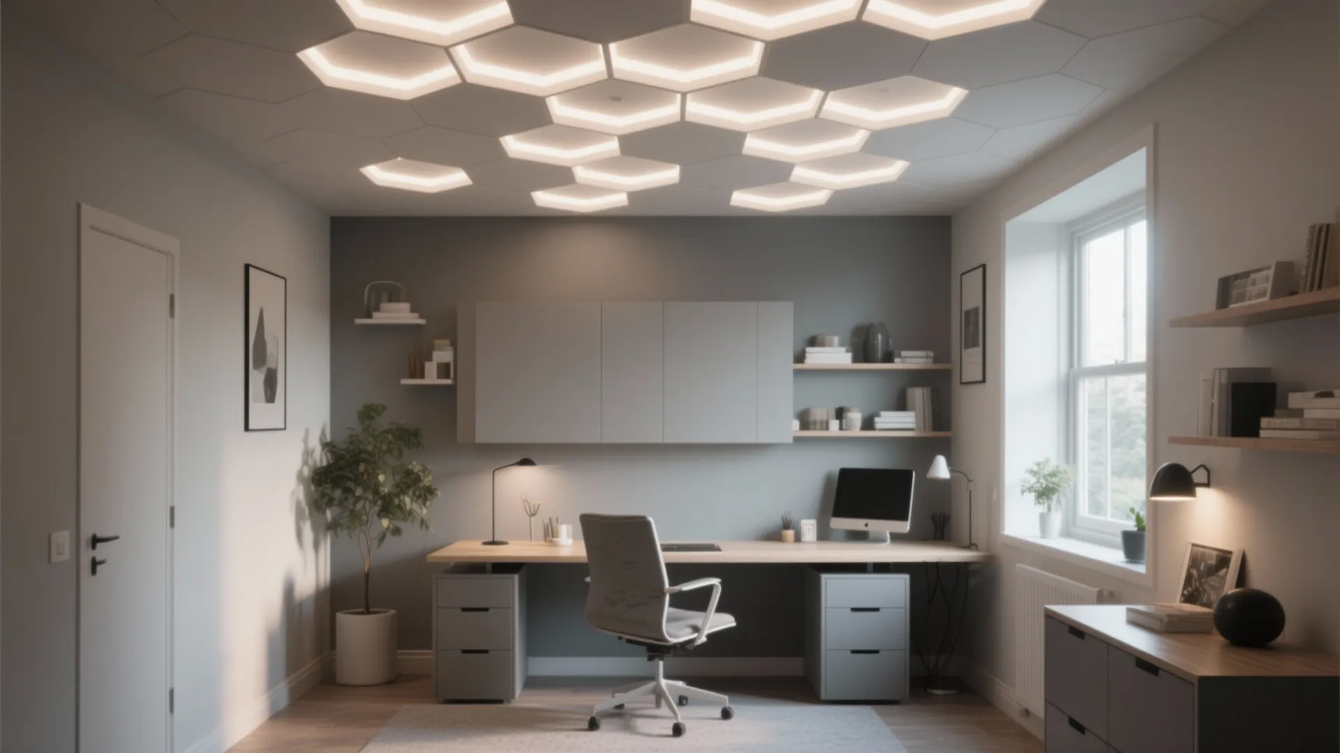 4. Bold Geometric Ceiling Patterns