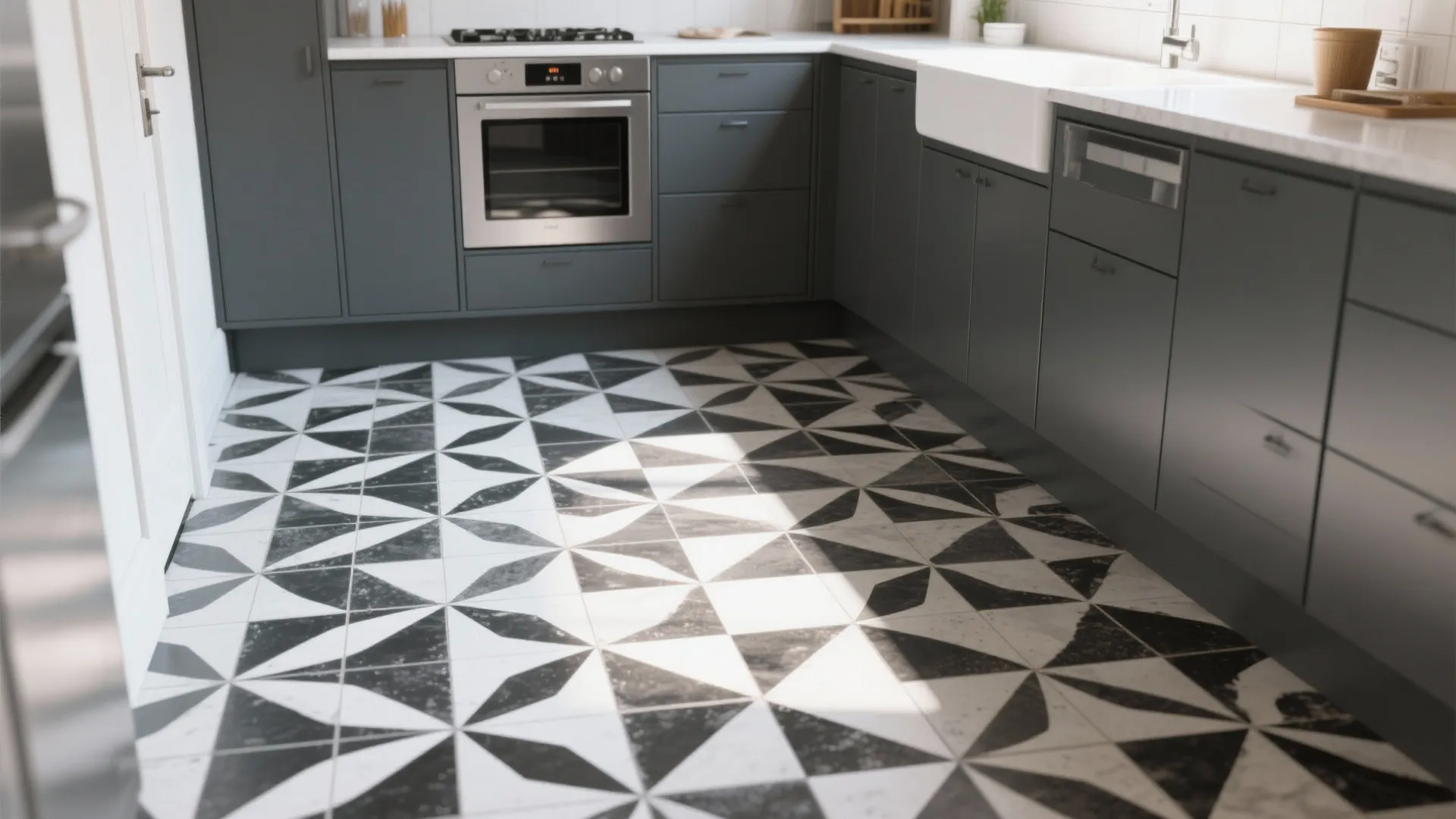 2. Bold Geometric Cement Tiles